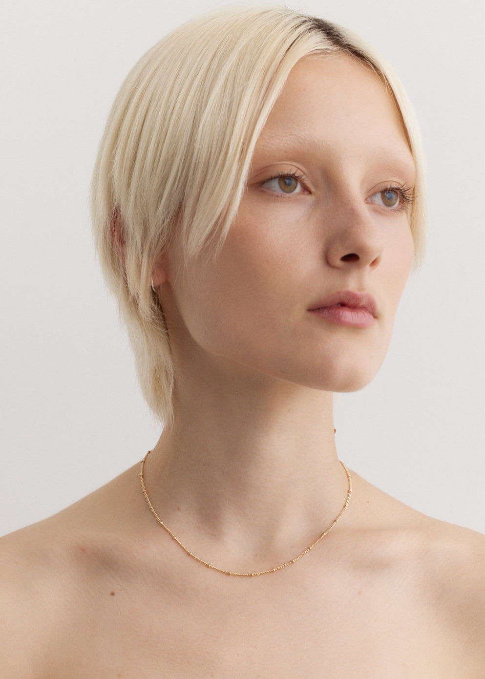 18K Gold Plated Beaded Chain Necklace 40cm (16 Inch) - Elegant Layering Jewelry for Women, Perfect for Parties, Weddings & Everyday Wear