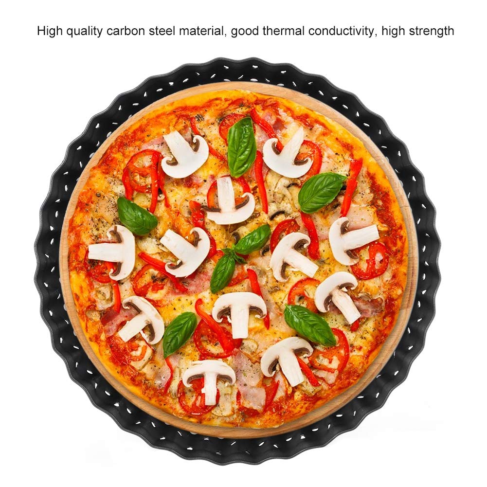 **Agatige 5-Inch Non-Stick Pizza Pan with Holes & Removable Bottom - Perfect for Baking Homemade Pizzas, Pies, and Desserts in Oven or Toaster Oven**