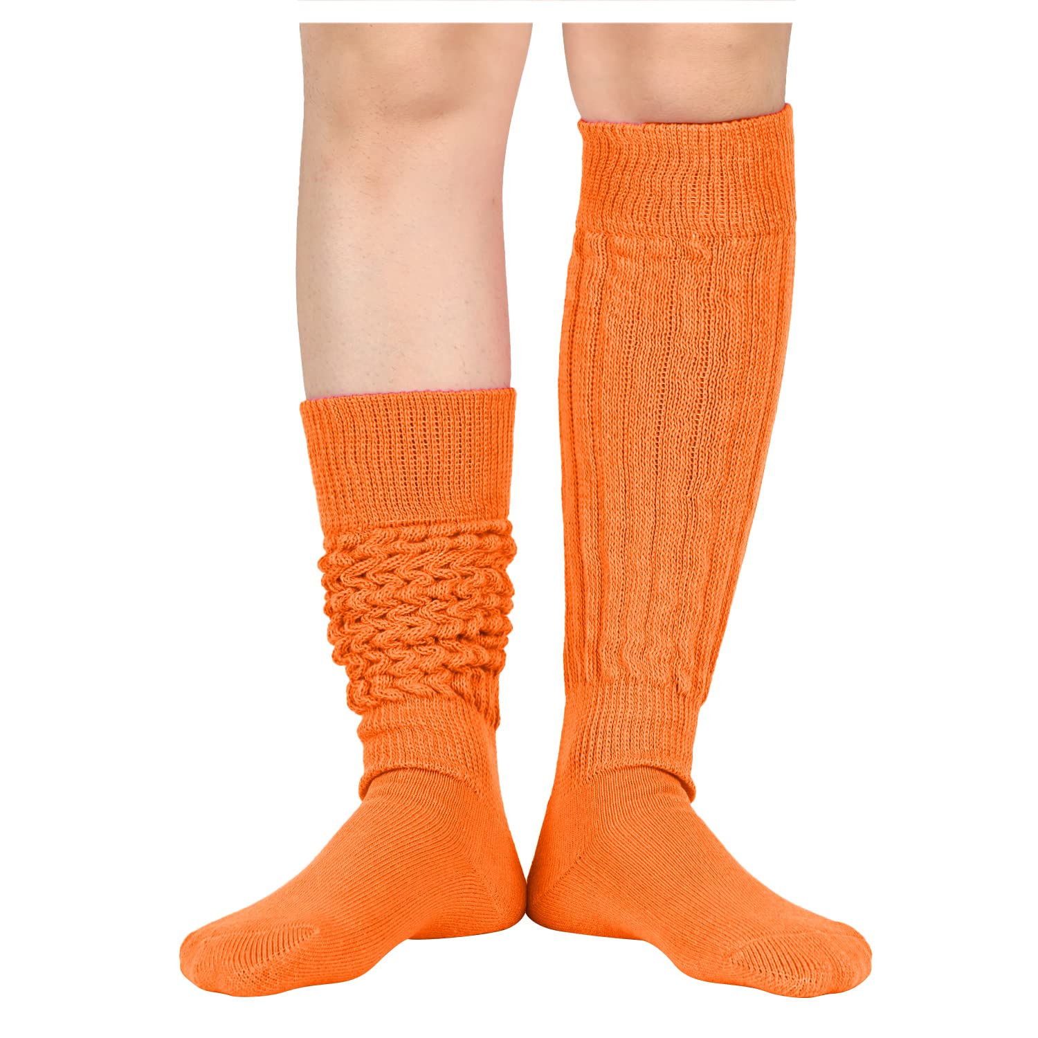 Zmart Women's Slouch Socks - Cozy Scrunch Socks 80s Style (White, Black, Orange, Cream) - Perfect for Casual Wear, Retro Outfits & Lounge Comfort