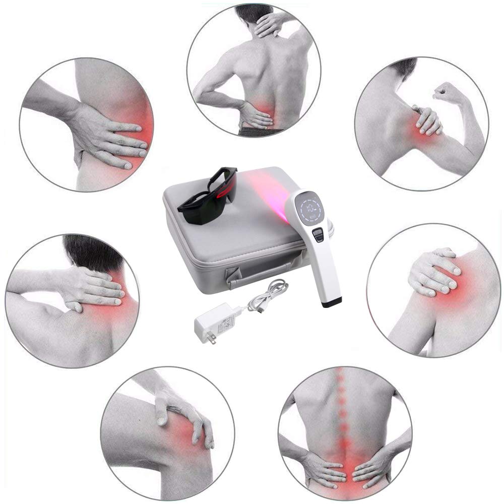 Best Red Light Therapy Device for Pain Relief - 650nm & 808nm Infrared Light for Muscle, Knee, Shoulder, Back Pain - Portable Handheld Unit with Safety Goggles (4*808nm LEDs) - Perfect for Home Use, Physical Therapy & Recovery