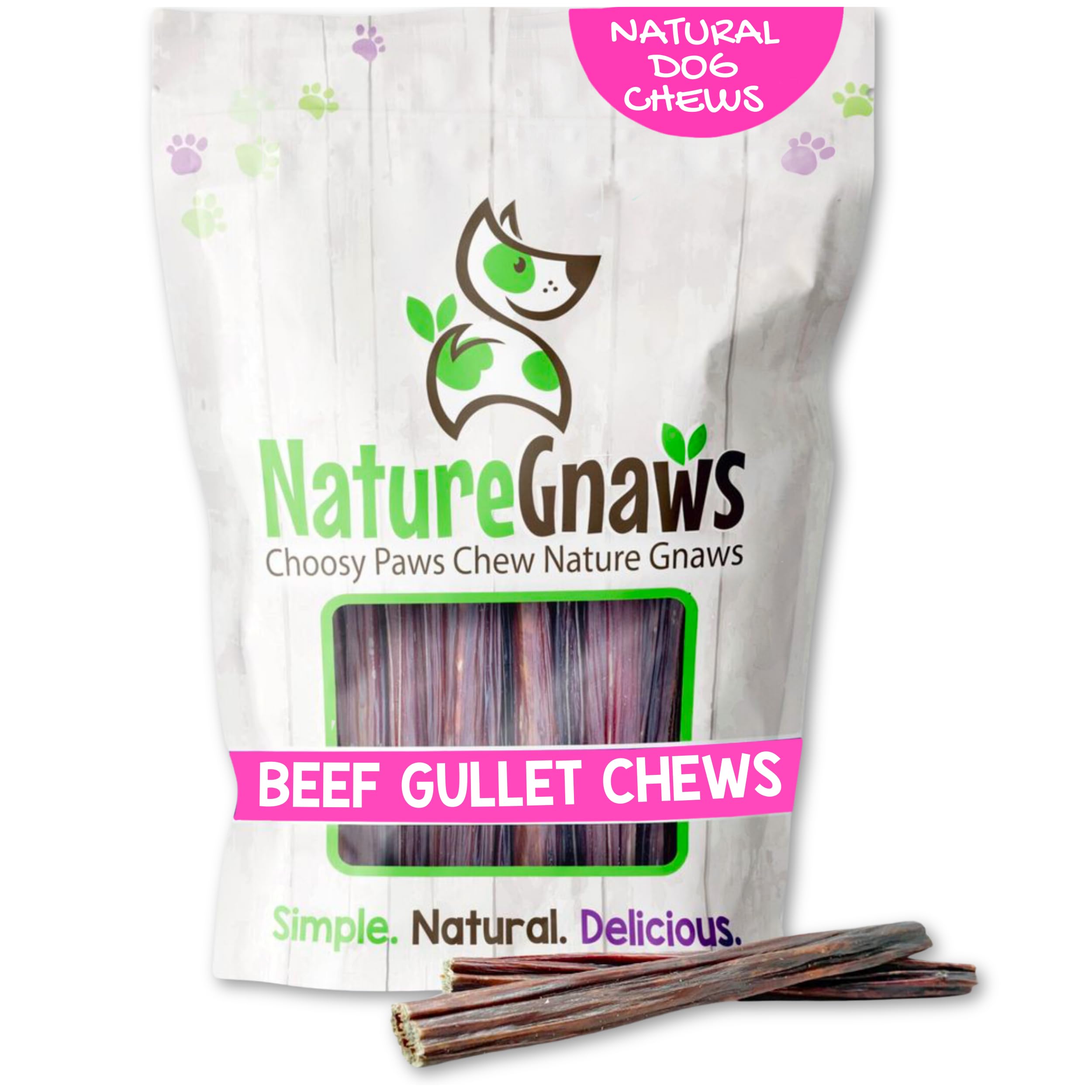 Natural Beef Gullet Sticks for Dogs - 5-6