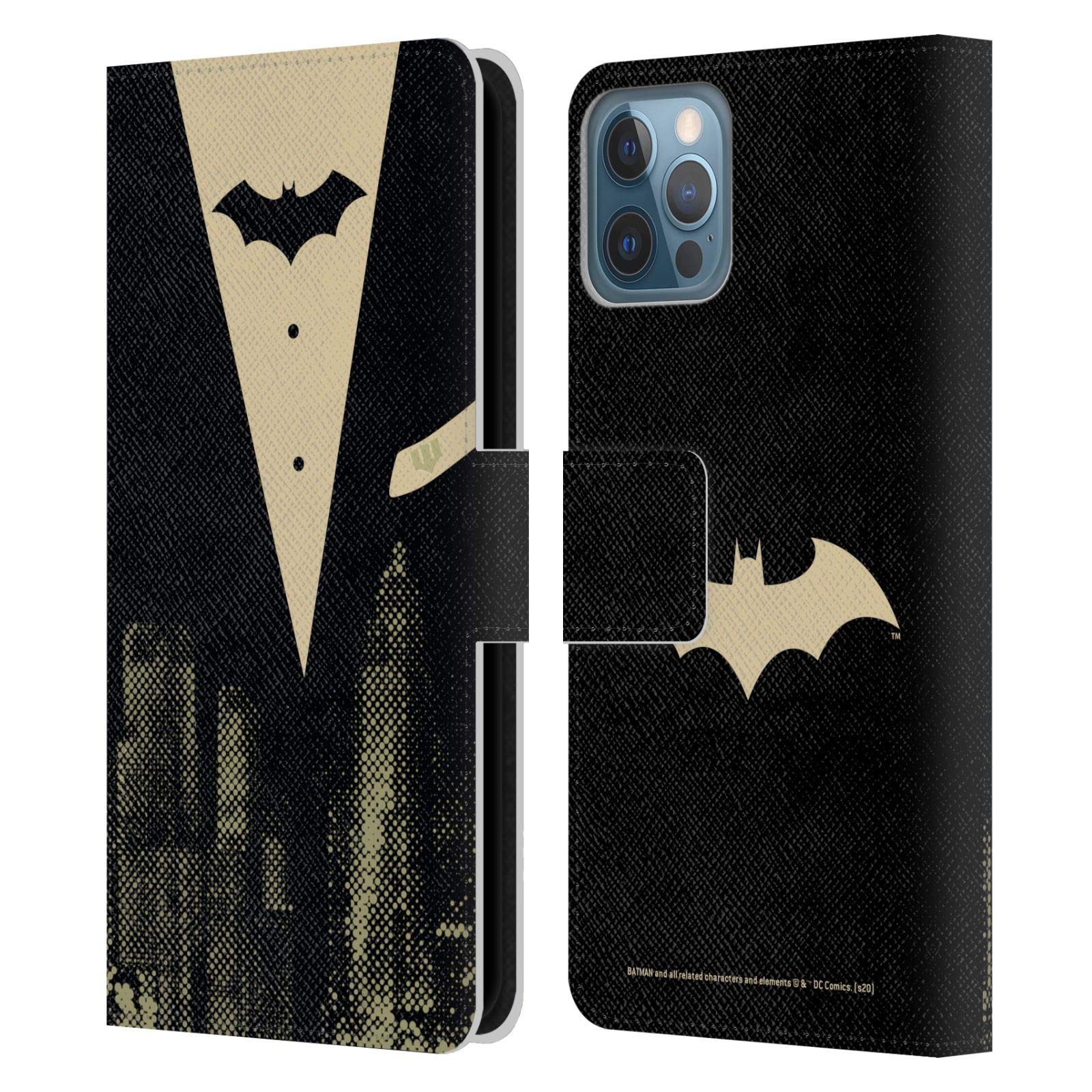 Official Batman DC Comics Leather Wallet Case for iPhone 12/12 Pro - Licensed Dual-Sided Design, Perfect for Daily Use & Comic Book Fans