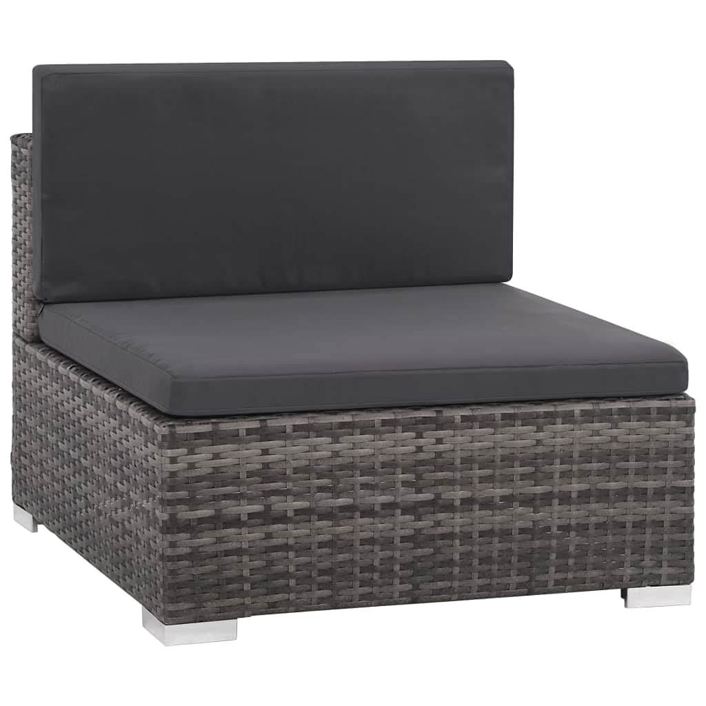12-Piece Outdoor Patio Furniture Set - Modular Wicker Sofa & Dining Table with Cushions, Gray Poly Rattan - Fast Shipping | Perfect for Garden, Poolside & Backyard Relaxation