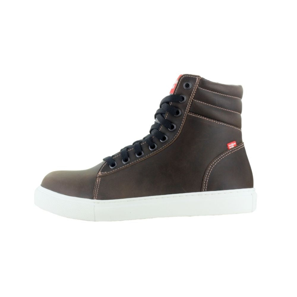 Mellow Walk Jessica Women's SD+ High Top Steel Toe Work Shoes - Safety Boots for Construction, Warehouse & Industrial Work (Brown, Style 486074)