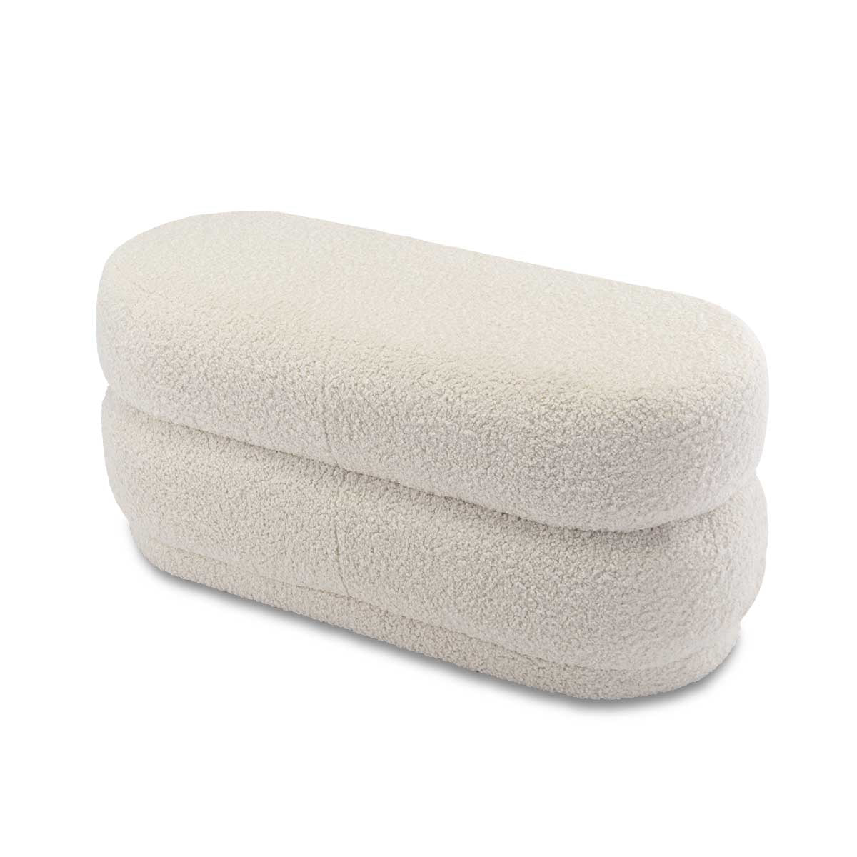 Astrid Faux Fur Ottoman - Soft and Plush Footrest Pouf, Stylish Living Room Decor for Cozy Home, Perfect for Bedroom, Lounge, and Nursery