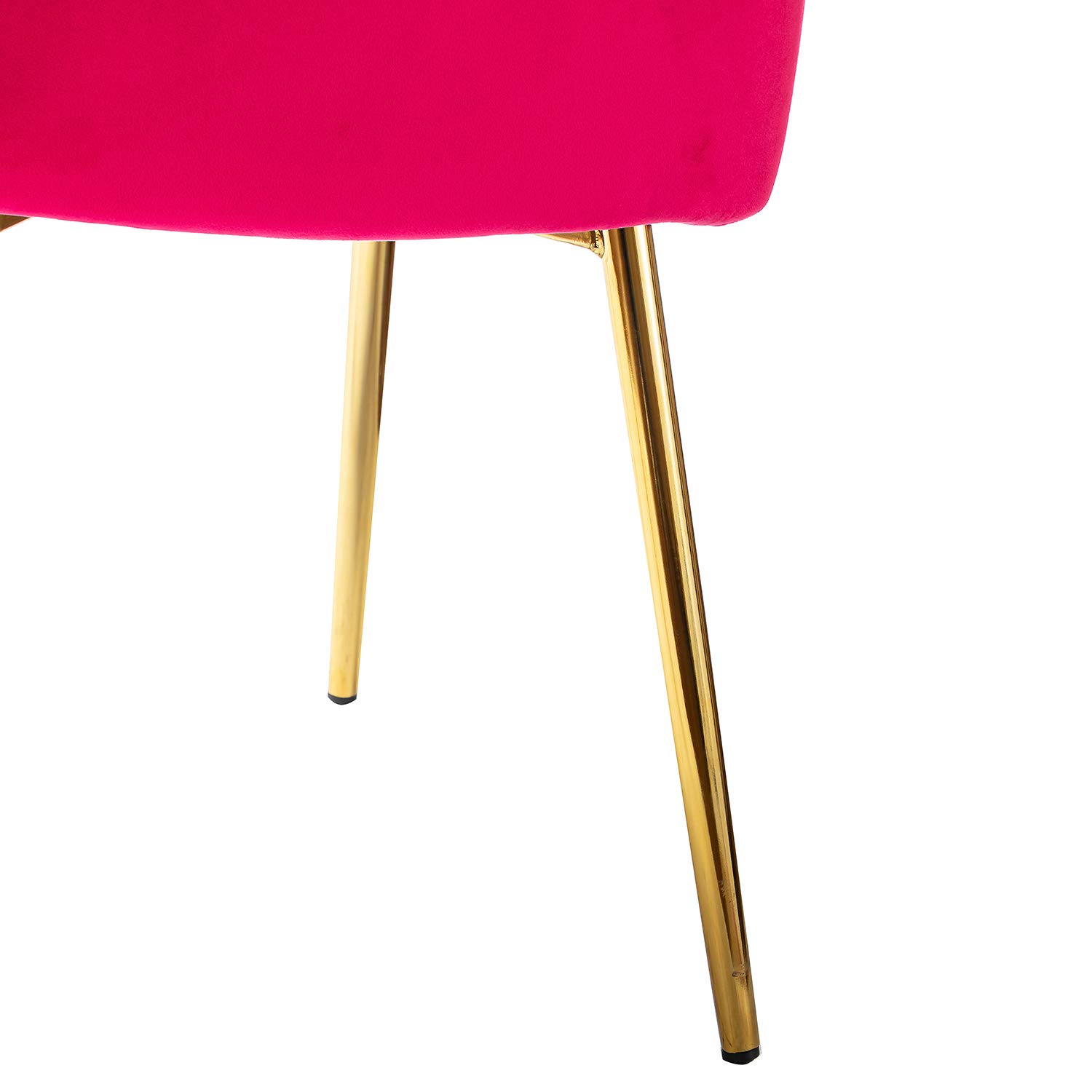 TINA'S HOME Velvet Dining Chairs Set of 2 - Modern Upholstered Side Chairs with Golden Metal Legs, Small Armless Accent Chairs for Living Room, Kitchen, Bedroom & Beauty Salon | Perfect for Small Spaces, Dining Sets and Home Decor (Fuchsia Pink)