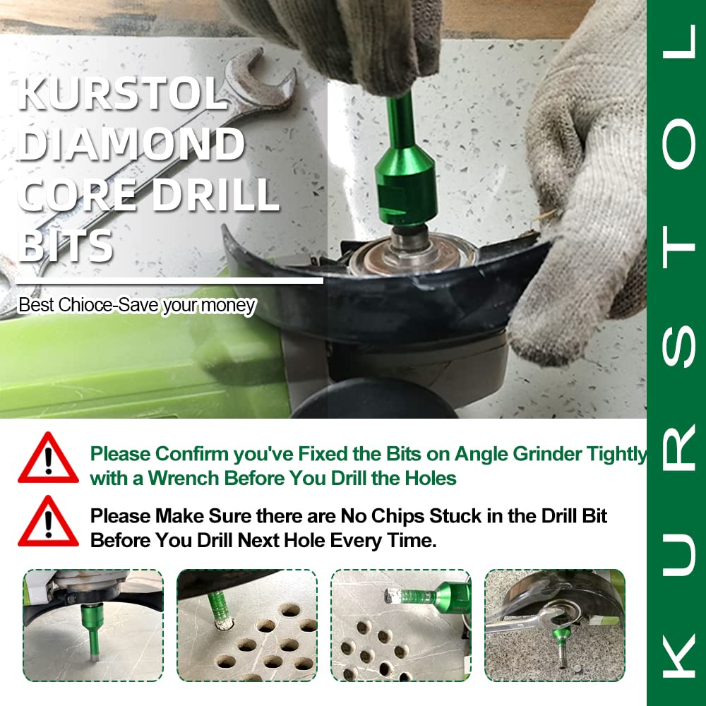 Diamond Hole Saw Kit - 3pc 6/8/10mm Diamond Core Drill Bits & 1pc 4/5