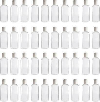 Refillable Round Plastic Bottles with Flip Top Caps - 100ml (40 Pcs) - White Empty Containers for Cream, Lotion, Oil - Perfect for DIY Skincare, Travel Toiletries & Home Organization