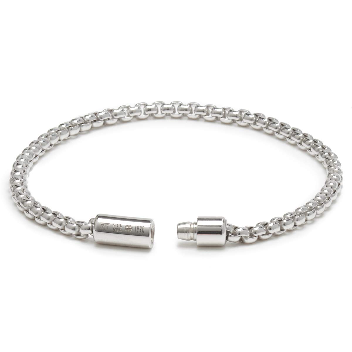 Men's Classic Sterling Silver Box Chain Bracelet - Durable & Stylish Jewelry for Everyday Wear, Gifts & Special Occasions
