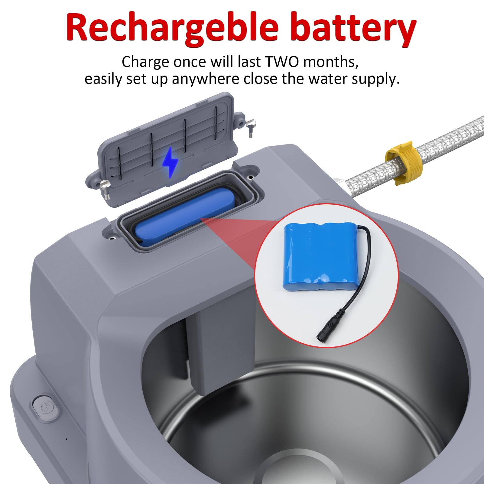 Automatic Dog Water Fountain with Auto-Fill & Rechargeable 3.9L Capacity - Large Pet Water Dispenser Bowl for Dogs & Cats - Perfect for Home, Office, or Travel Use