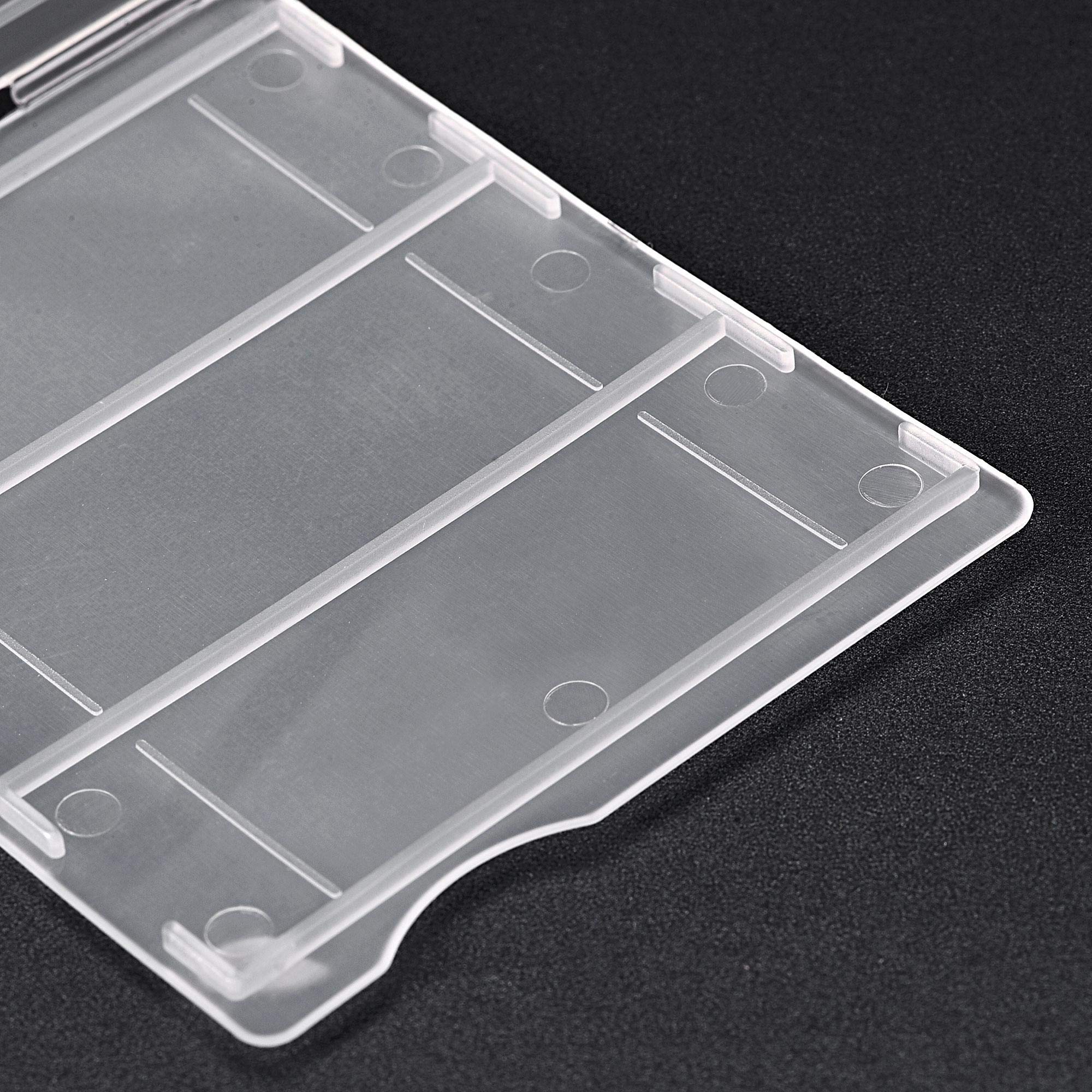 uxcell 3-Slot Microscope Slide Storage Box - Clear ABS Plastic Case Holds 75x25mm Standard Slides (10 Pack) - Perfect for Lab Organization & Specimen Protection