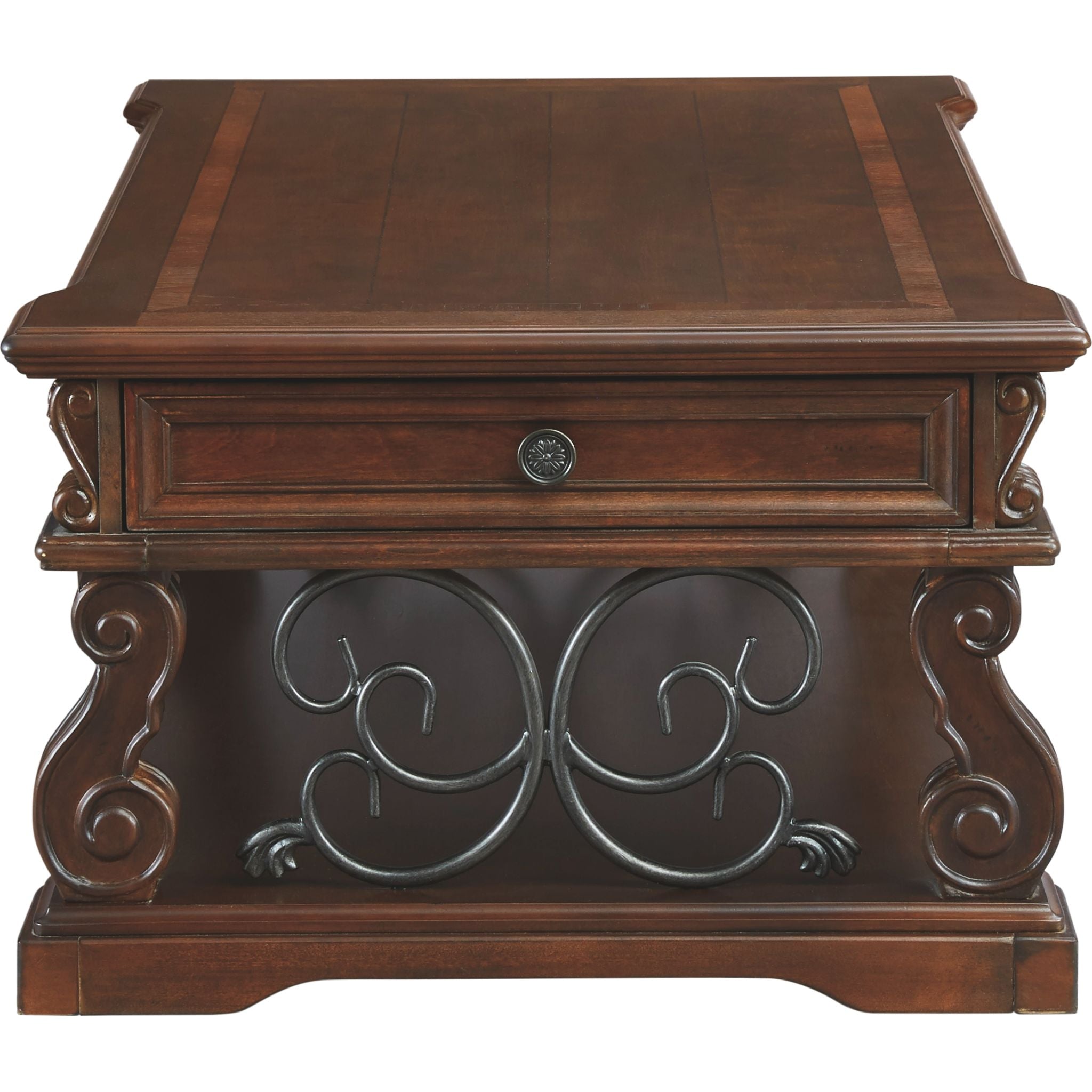 Alymere Rustic Brown Coffee Table - Farmhouse Style Living Room Furniture for Home Decor