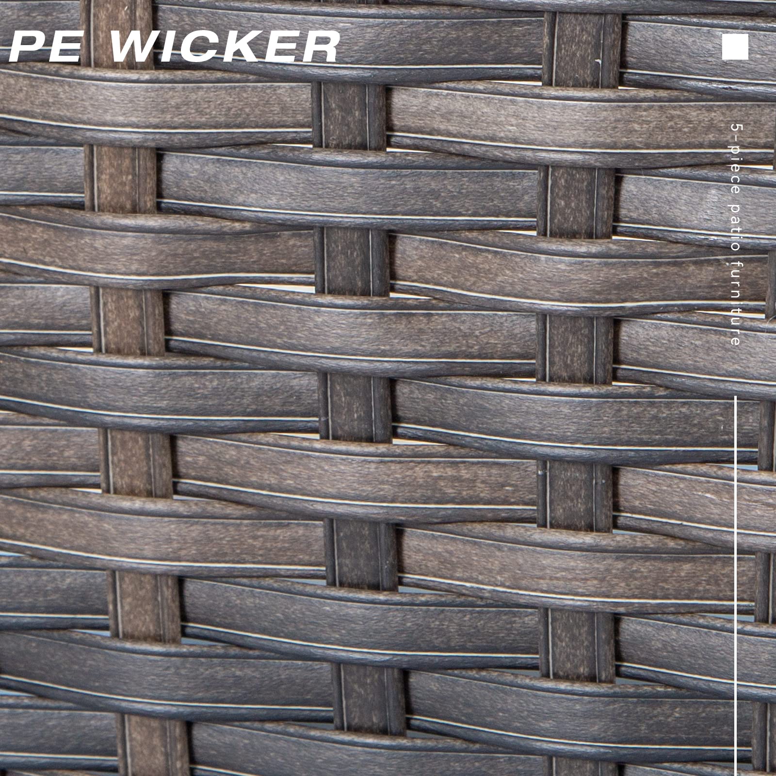 2-Piece Patio Wicker Chair Set with 3.5