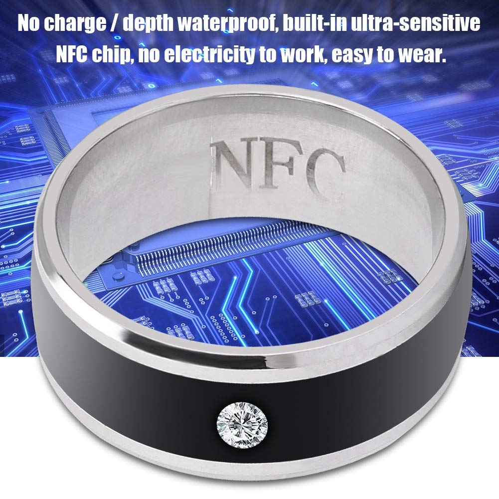 NFC Smart Ring - Multi-Function Wearable Device with Ultra Sensitive NFC Chip for Smartphones (Size 8) - Perfect for Contactless Payments, Smart Home Control & Digital Business Cards