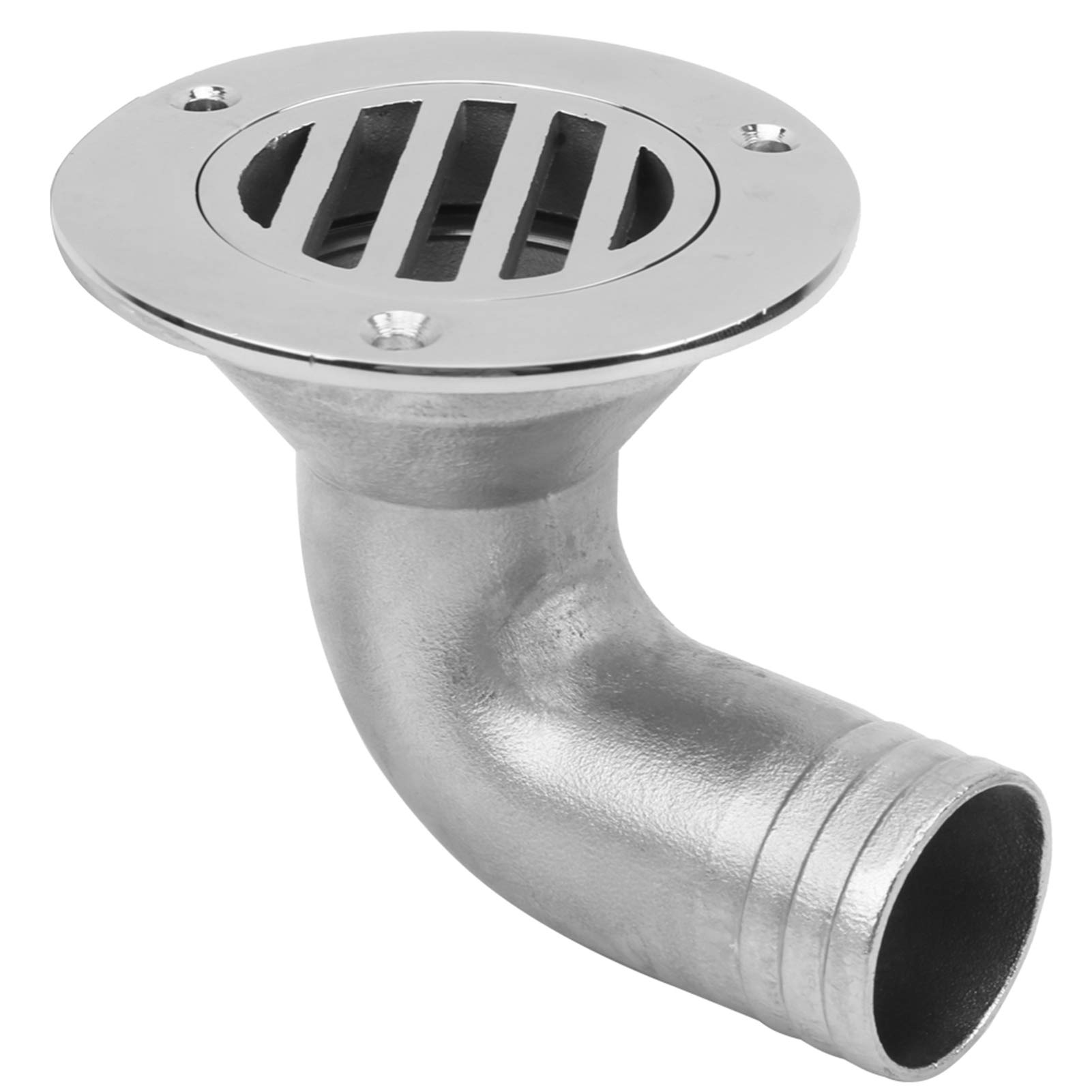 38mm/1.5 Inch 316 Stainless Steel 90 Degree Boat Floor Drain - Marine Grade Waterproof Deck Scupper for Yachts, Boats & Ships - Perfect for Outdoor Marine Drainage & Water Runoff
