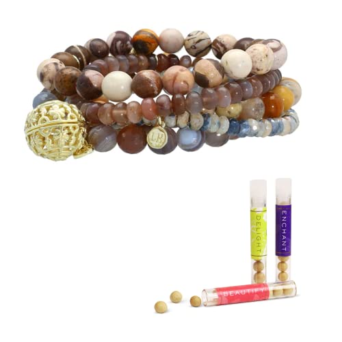 Warm Brown Tones - Yellow Gold Plated Sterling Silver