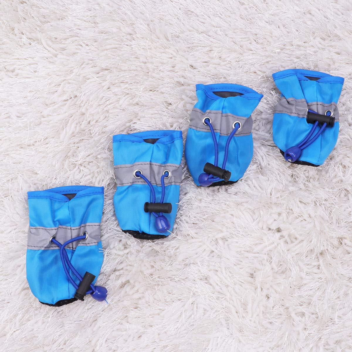 POPETPOP 4pcs Dog Boots - Waterproof Paw Protectors for Snow & Rain - Outdoor Pet Shoes for Large Dogs