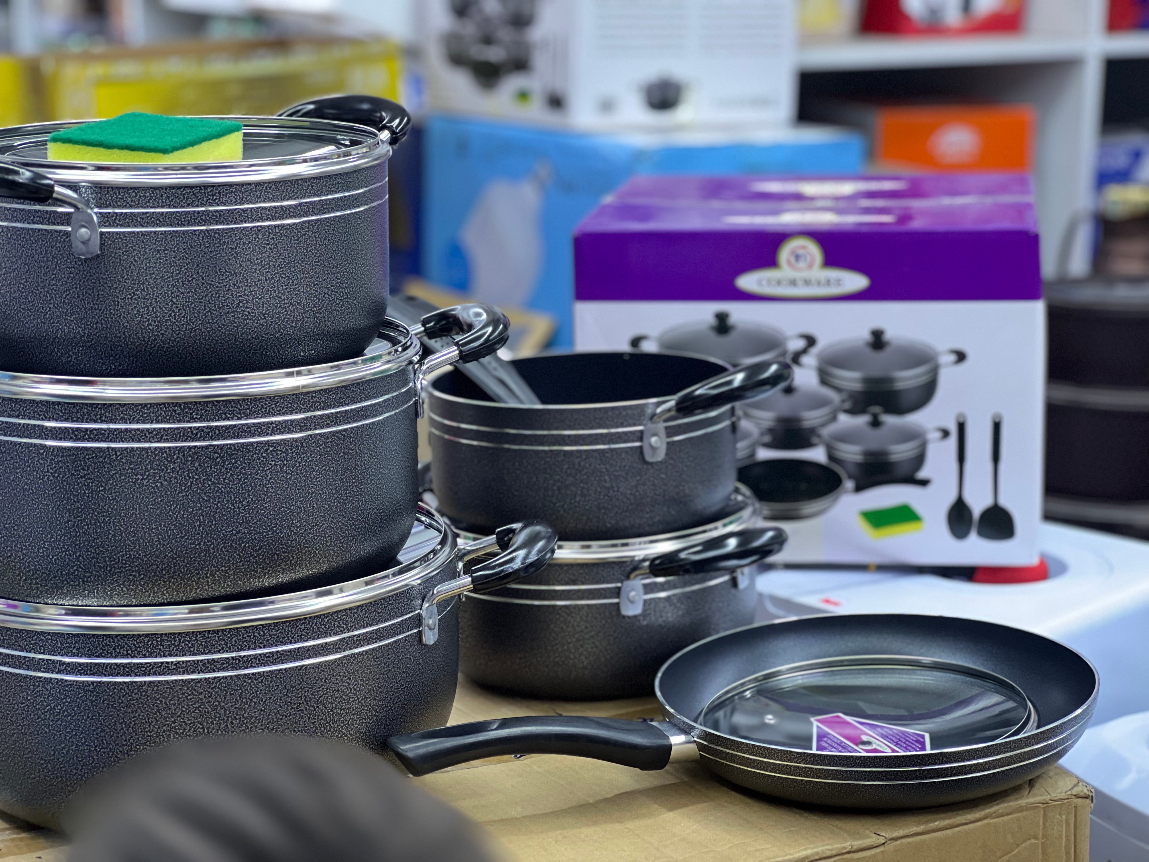 Premium TC Cooking Pot Set - Nonstick 10-Piece Cookware Set with Lids - Perfect for Boiling, Frying & Stewing - Ideal for Home Kitchen & Camping Cooking