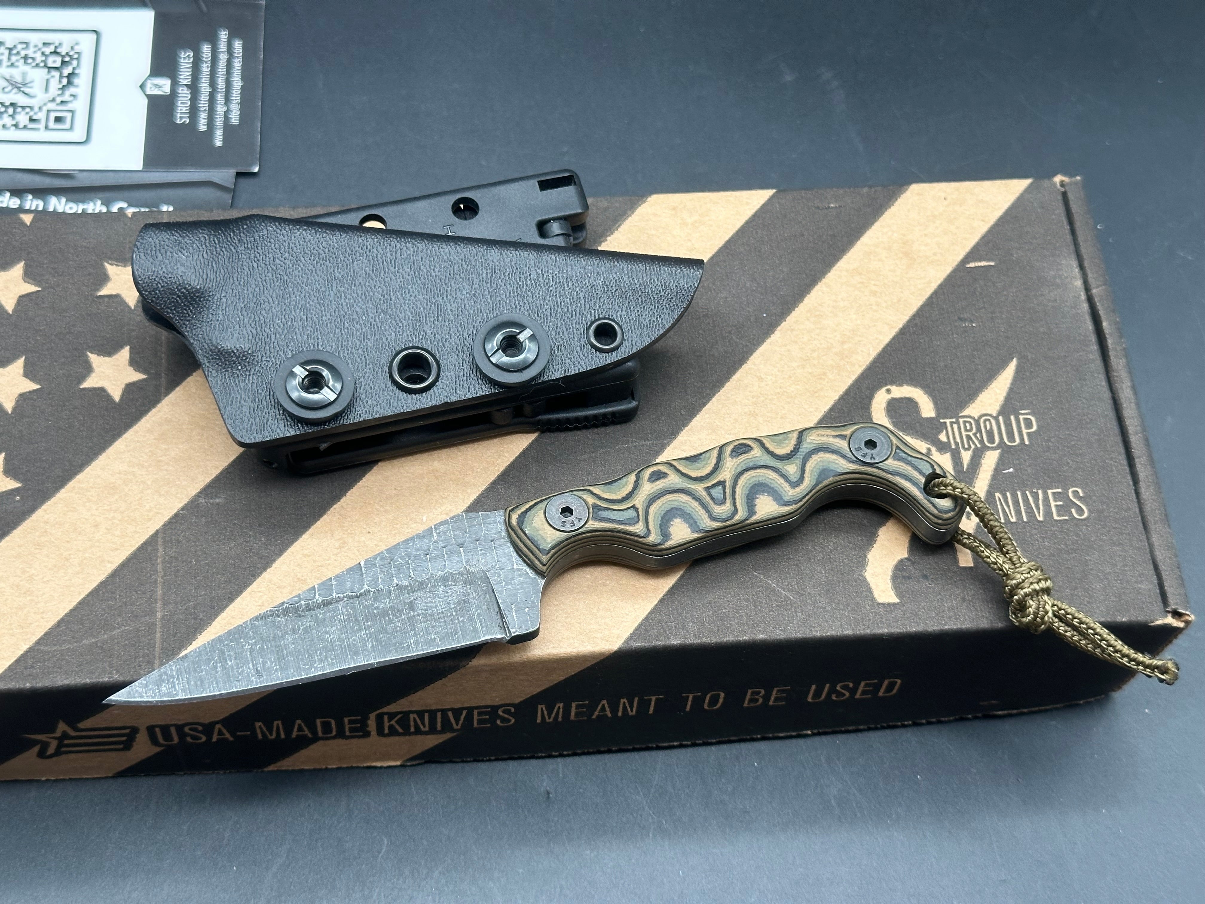 Stroup Knives Mini Fix Folding Pocket Knife - Camo G-10 Handle, Durable EDC Blade for Outdoor Camping, Hunting & Everyday Carry