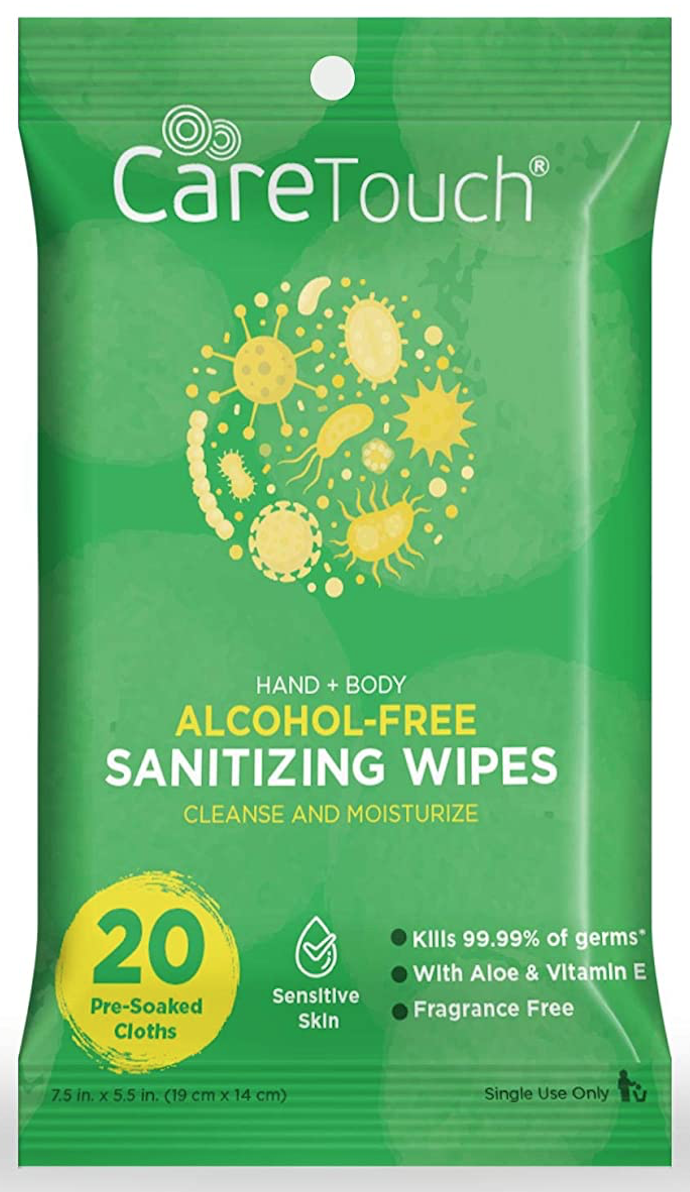 CareTouch Sanitizing Wipes - 20 Count | Antibacterial & Disinfecting Cleaning Wipes for Hands, Surfaces & Electronics | Travel, Home & Office Use