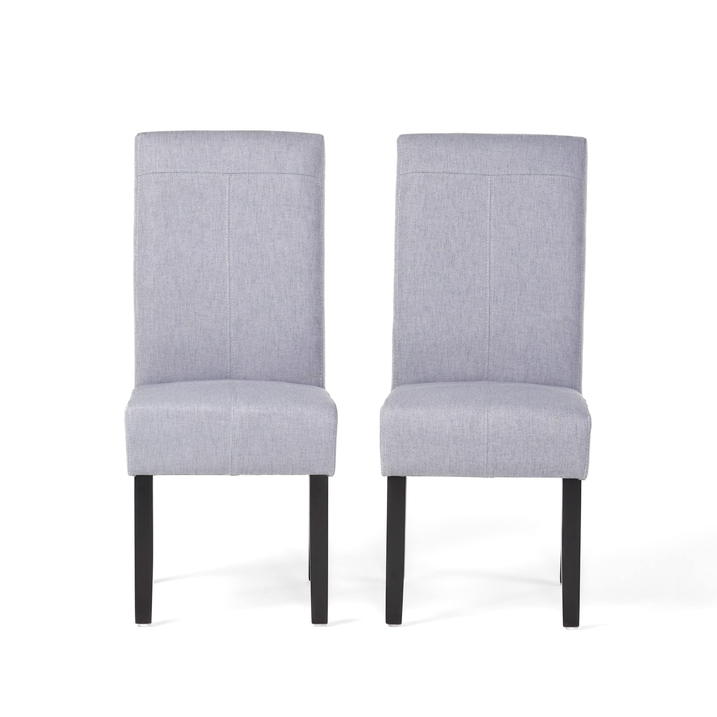 Christopher Knight Home Pertica Fabric Dining Chair Set of 2 - Light Grey Wooden Dining Chairs for Kitchen, Dining Room & Breakfast Nook - Comfortable Upholstered Seating for Home & Restaurant Use