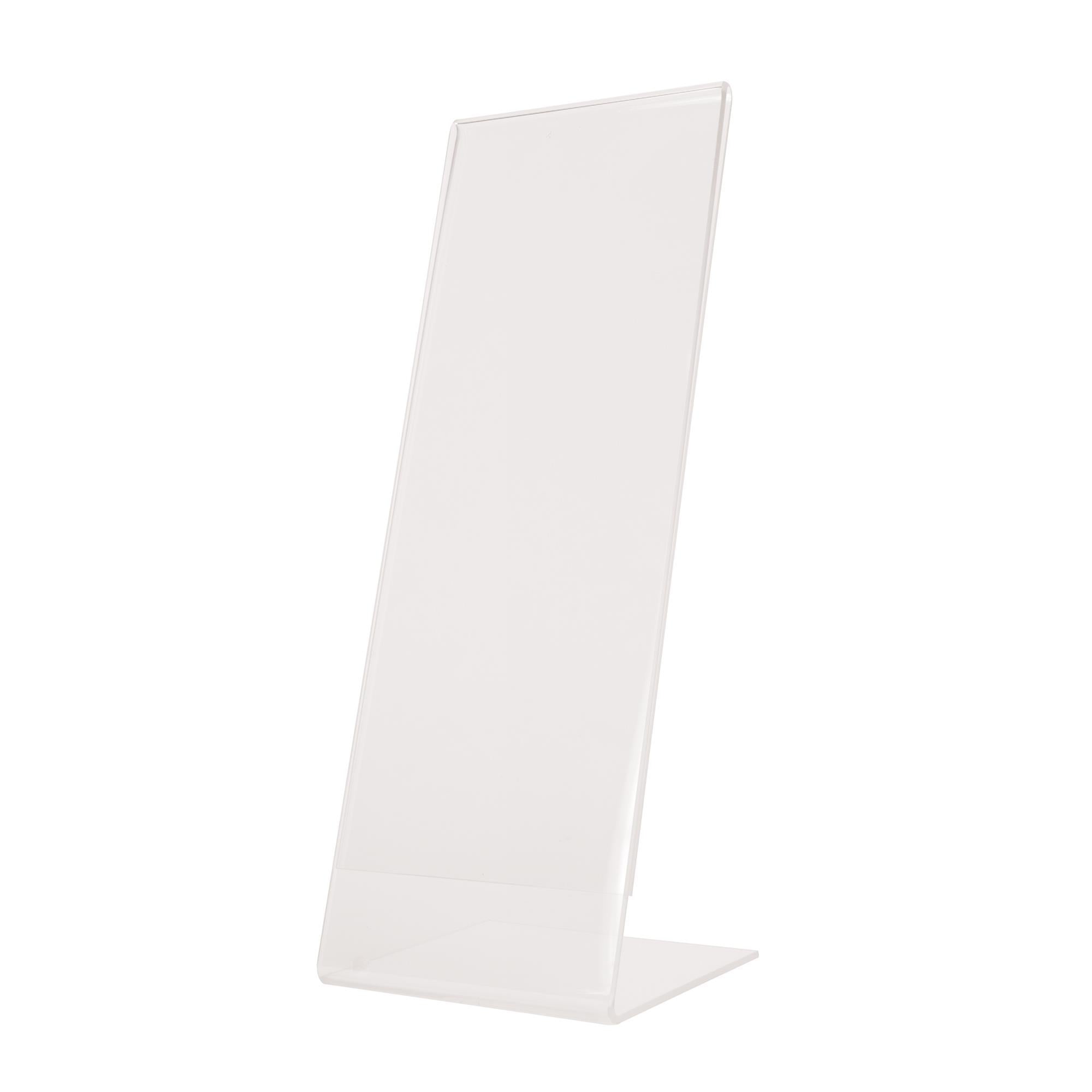 Acrylic Display Easel Stand 4x11 Inches - Perfect for Picture Frames, Artwork, and Tabletop Signage in Home, Office, or Retail Stores