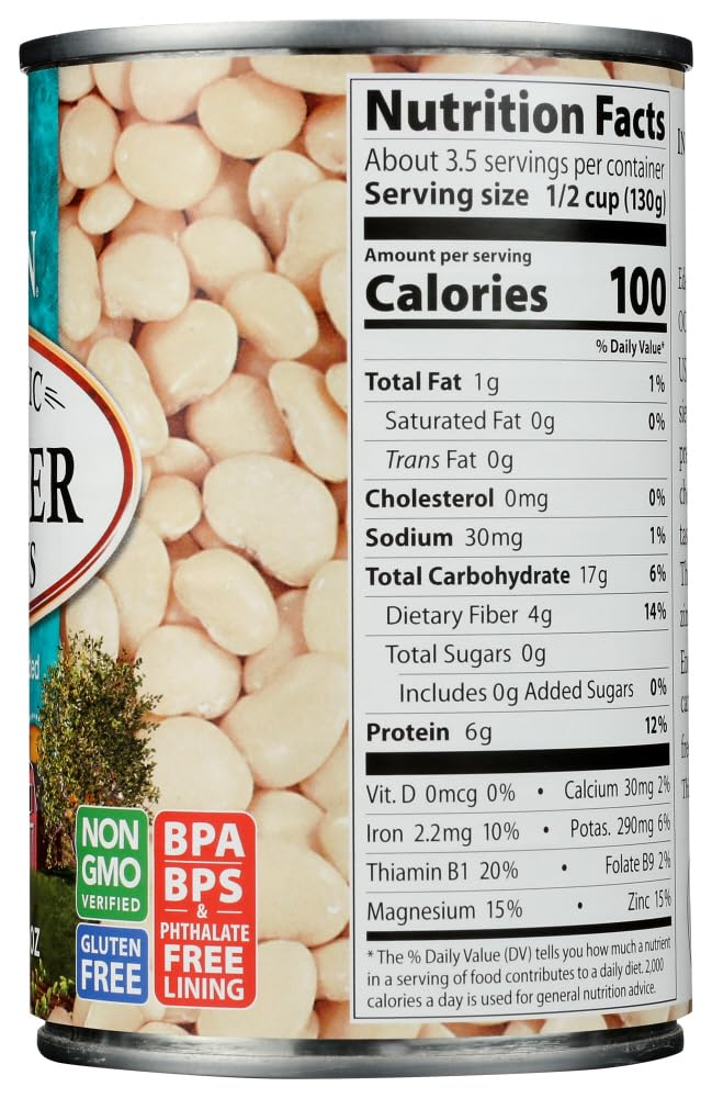 Eden Foods Organic Butter Lima Beans - 24 Pack (15 Oz Each) | Non-GMO, Gluten-Free | Perfect for Soups, Stews & Healthy Meal Prep