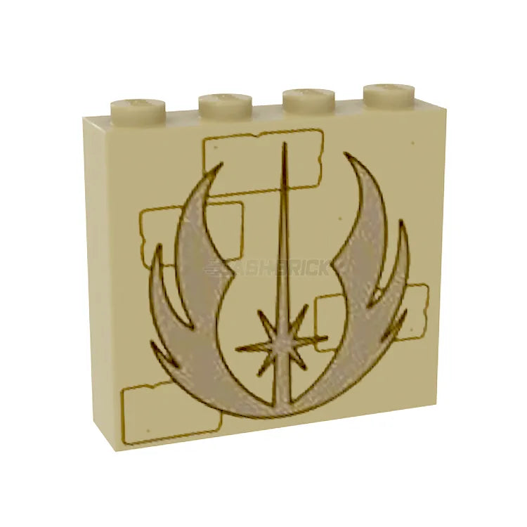 LEGO Star Wars Jedi Order Insignia Brick 1x4x3 in Dark Tan (49311pb036) - Perfect for Building Star Wars Scenes, Collectors & Custom LEGO Models