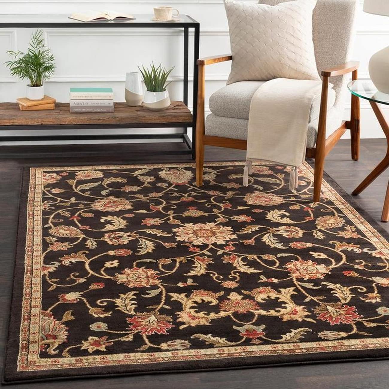 Mark&Day Traditional Black & Beige Runner Rug 2x8 - Non-Slip Hallway Carpet, Soft Kitchen Rug, Bedroom Floor Mat - Perfect for High Traffic Areas, Entryways & Living Rooms (2' x 7'5