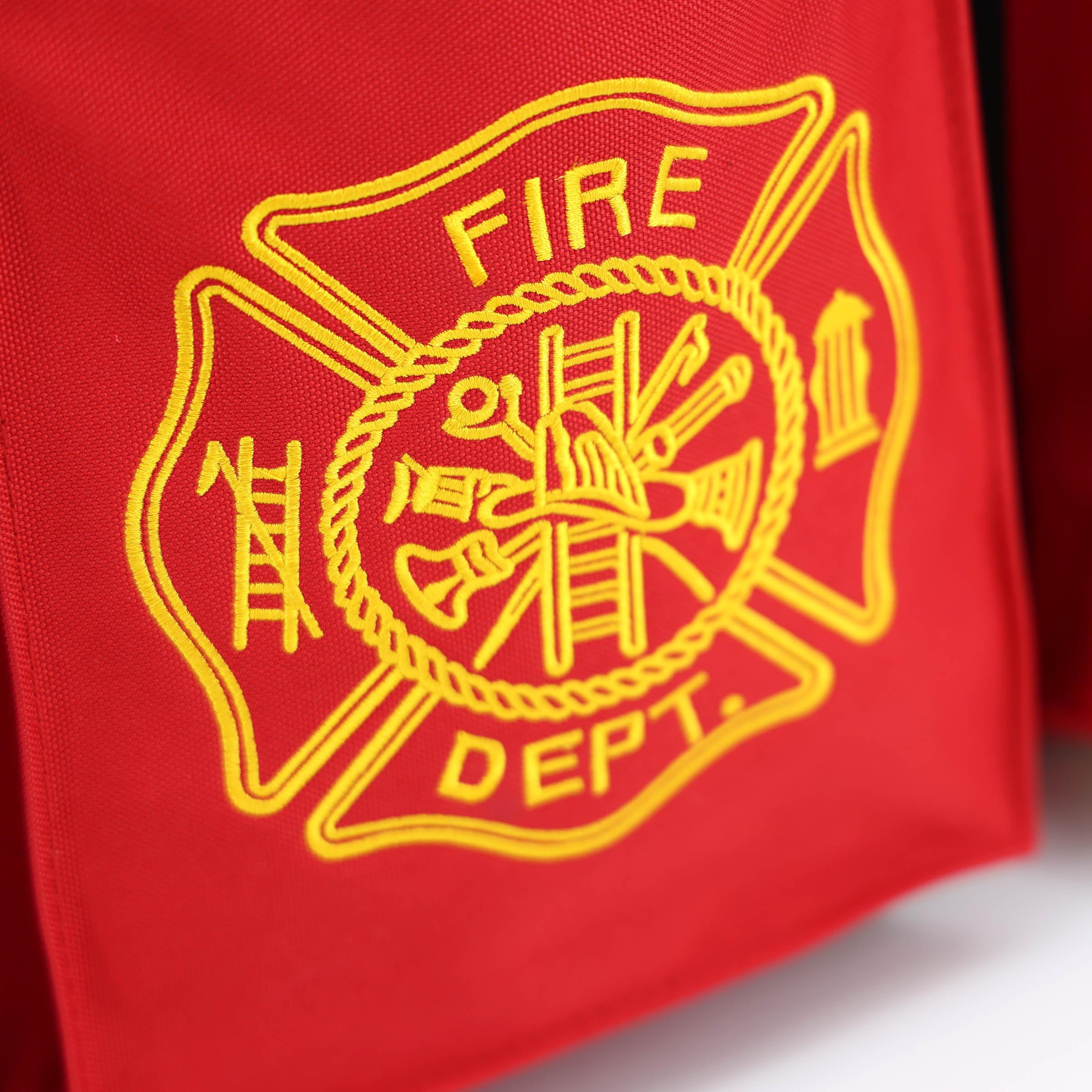 Premium Firefighter Turnout Gear Bag with Glove Strap & SCBA Mask - Captain's Bundle (Red) - Durable Firefighting Equipment for Emergency Response & Station Storage