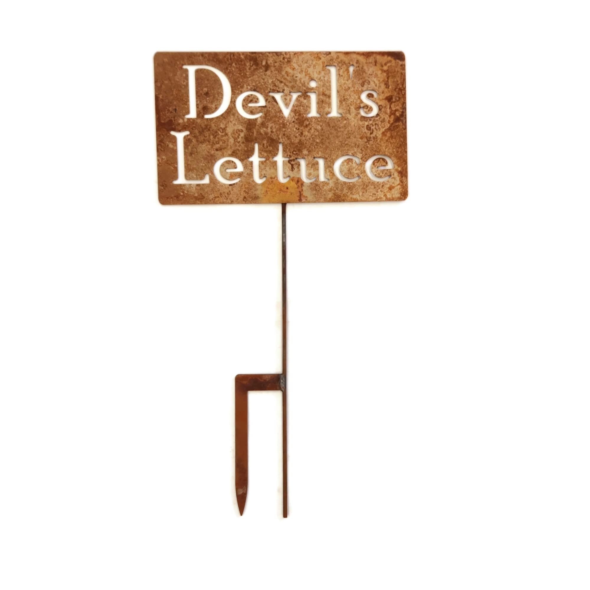 Funny Garden Stake 20-33 Inches Tall - Devil's Lettuce Design (Large 28