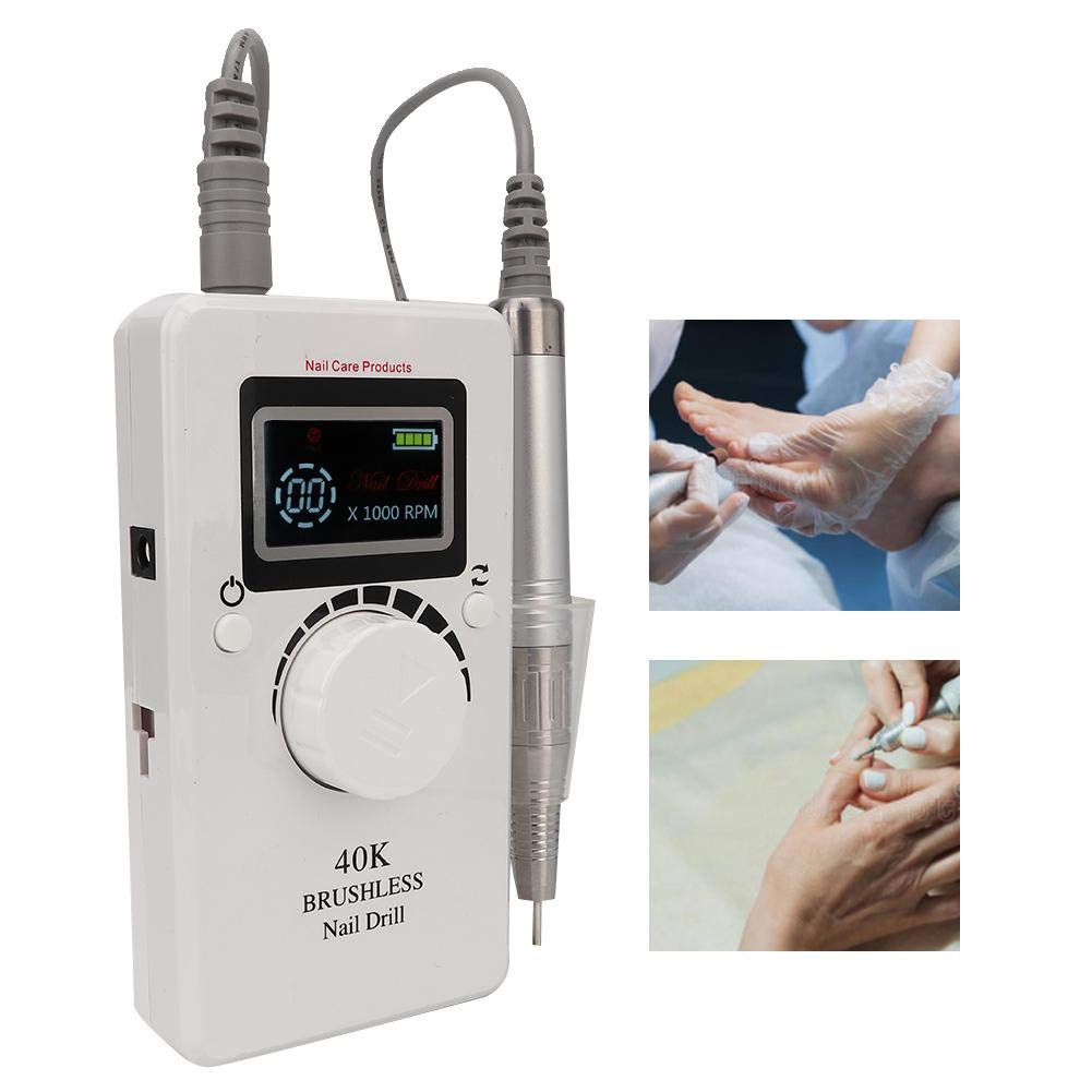 40000RPM Professional Electric Nail Drill Machine - High Speed Nail Polishing & Grinding Tool for Manicure & Pedicure, 100-240V Universal Voltage (UK Plug) - Perfect for Salon, Home & Travel Nail Care