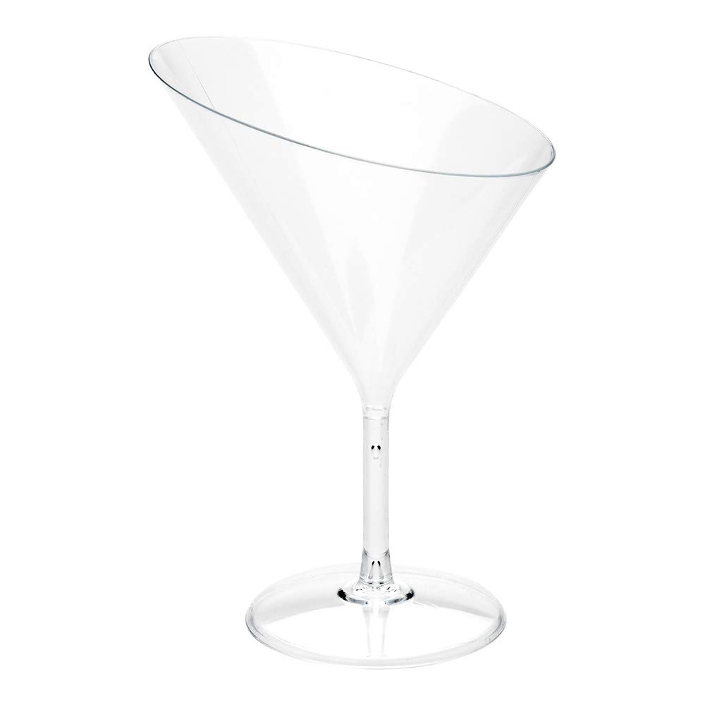2 oz Disposable Margarita Glasses - 100 Clear Plastic Martini Glasses with Angled Design for Cocktails, Desserts & Samples | Perfect for Parties, Weddings & Catering Events