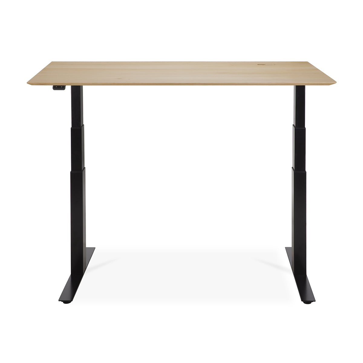 Adjustable Rectangle Desk with Cable Management - 140cm (Oak & Black) | Ergonomic Home Office & Study Desk for UK Workspaces
