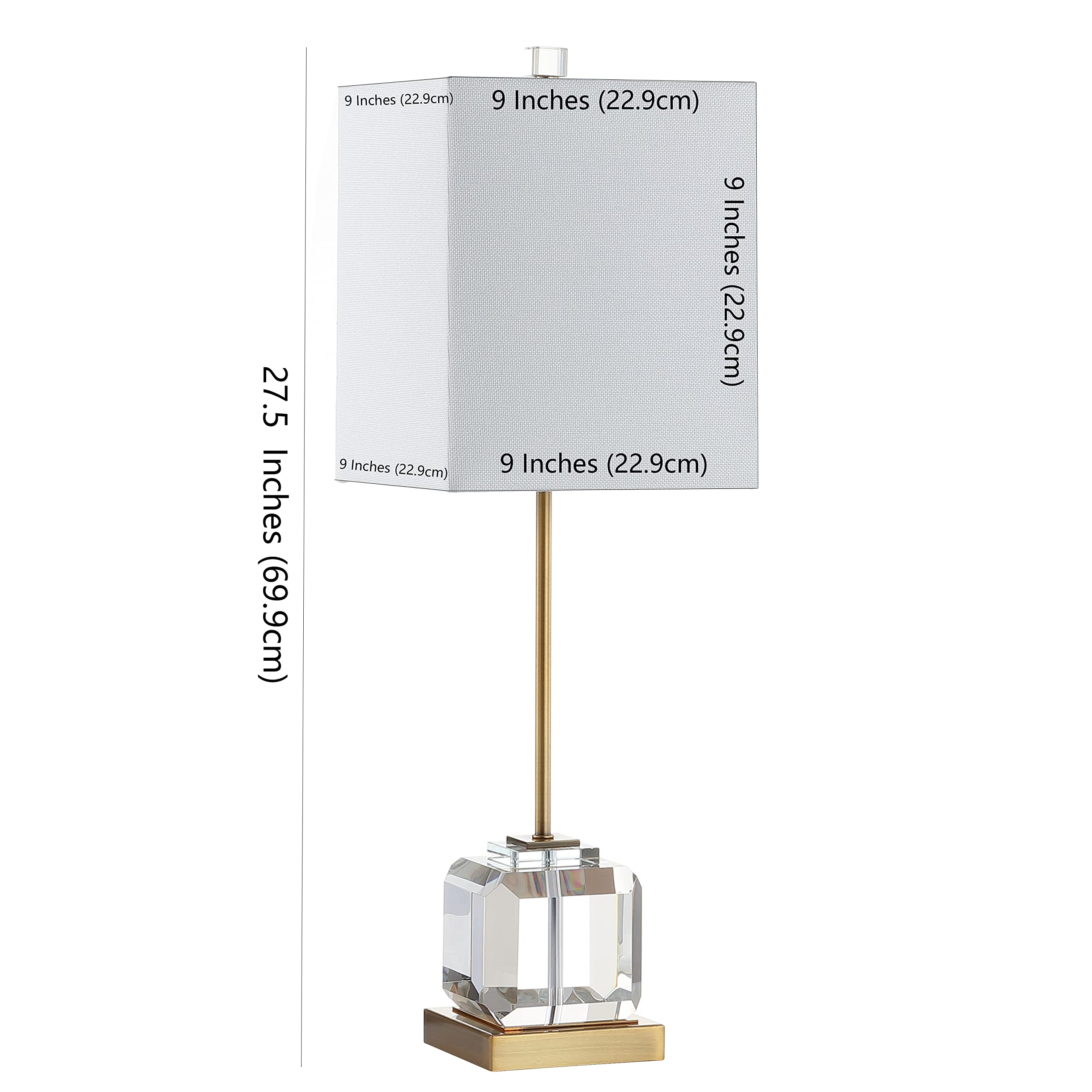 SAFAVIEH Zayne 28-inch Crystal & Brass Gold Table Lamp Set of 2 with LED Bulbs - Elegant Lighting for Bedroom, Living Room, Home Office, Nightstand (Perfect for Reading, Decor & Ambient Lighting)