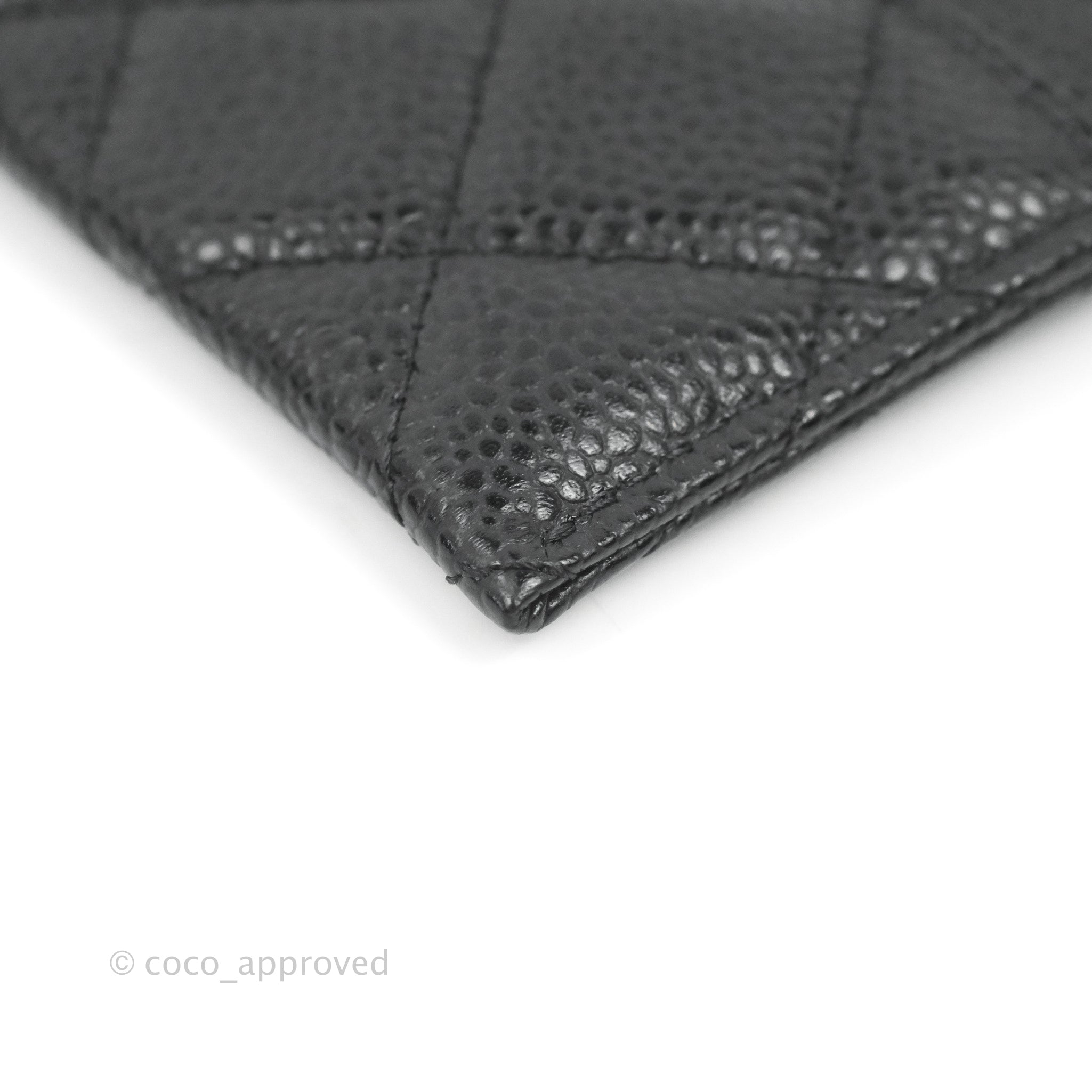 Chanel Classic Flat Card Holder in Black Caviar Leather with Silver Hardware - Perfect for Everyday Use & Luxury Gift Giving