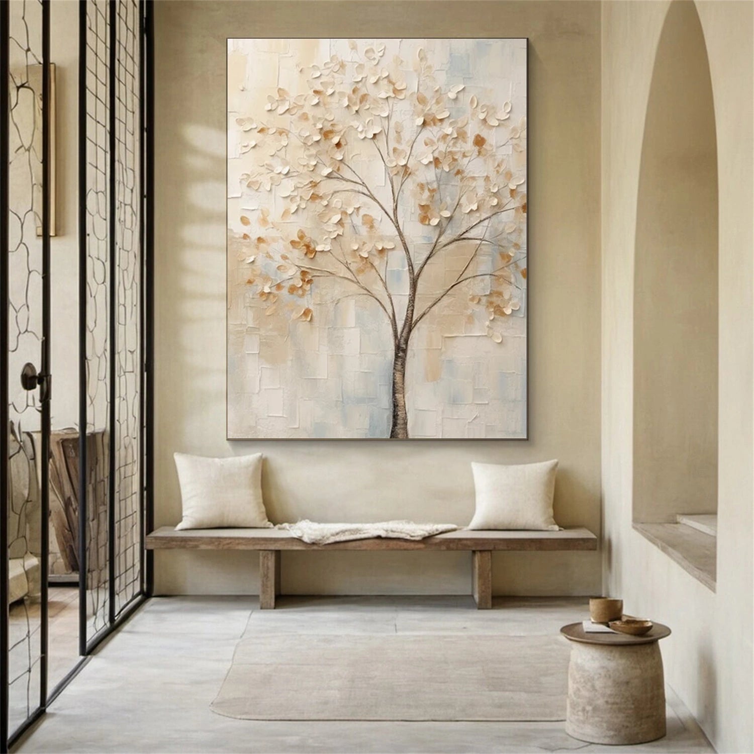 Flower and Tree Painting #FT 209 - Handmade Canvas Wall Art for Home & Office Decor