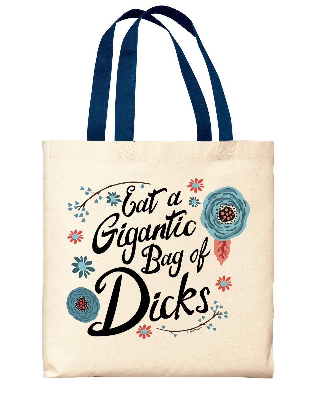Funny Coworker Gifts for Women - Hilarious 'Eat A Gigantic Bag of Dicks' Canvas Tote Bag - Office Humor & White Elephant Gifts - Perfect for Work Parties, Secret Santa & Gag Gifts