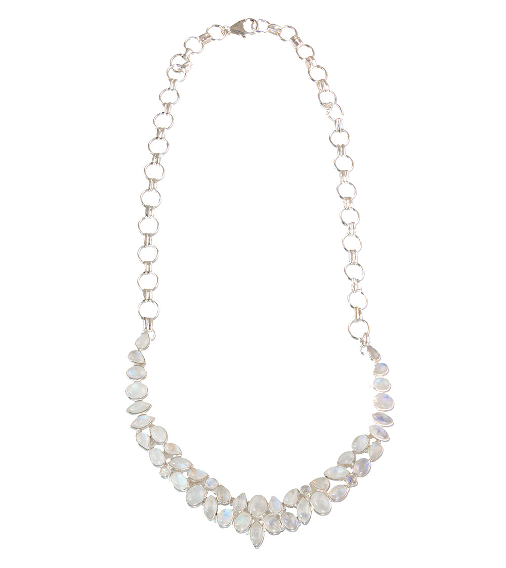 Rainbow Moonstone Necklace – Elegant Healing Crystal Jewelry for Women | Perfect for Meditation, Yoga & Spiritual Gifts