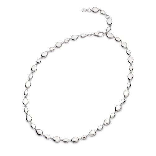 18 Inch Silver Coast Linking Pebbles Necklace - Elegant Beach Jewelry for Women, Perfect for Summer Outfits & Boho Style Accessories