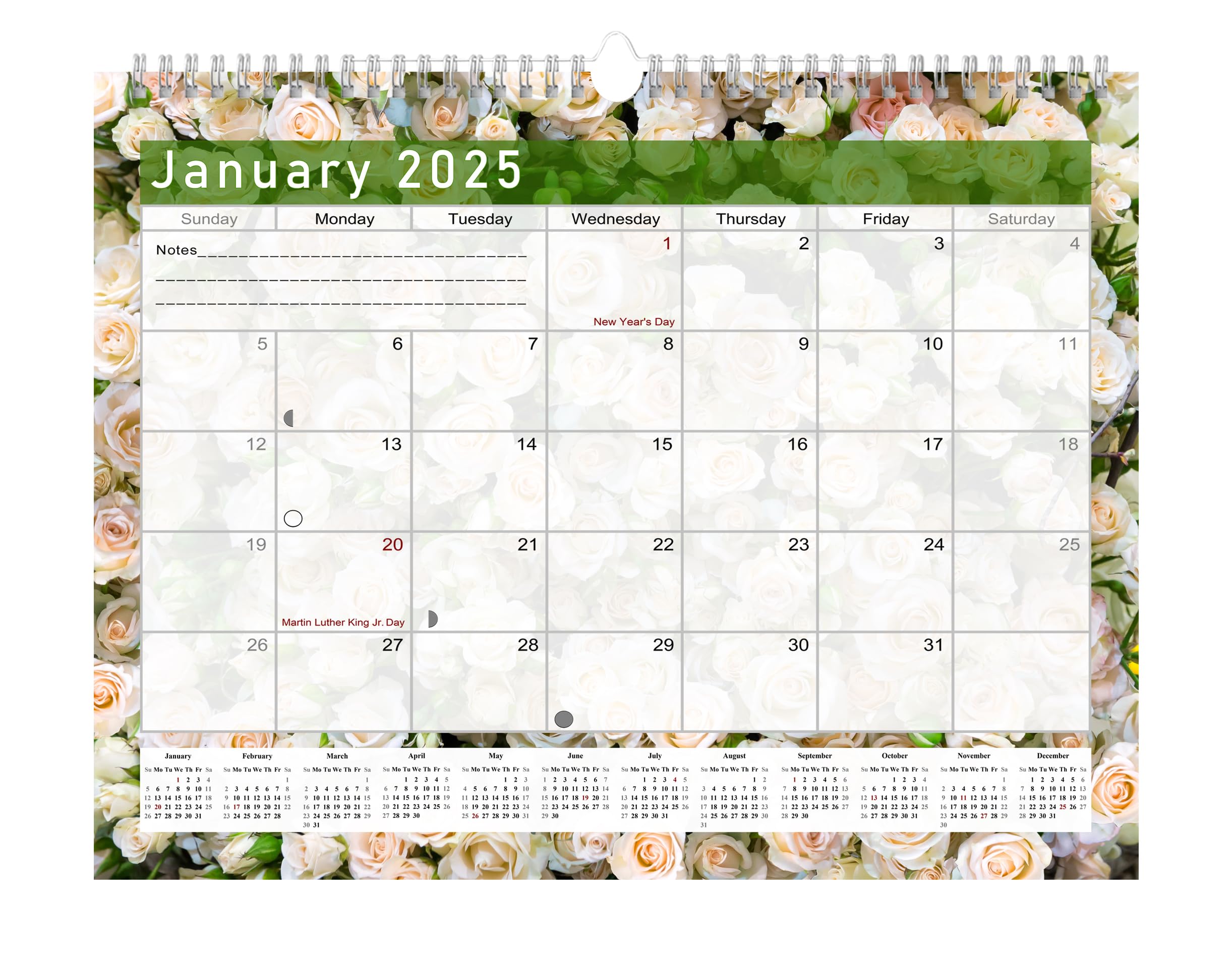 2024-2025 18-Month Spiral Bound Wall & Desk Calendar Planner - Monthly Organizer for Office, Home & School (Edition #023) - Perfect for Scheduling, Goal Tracking & Productivity