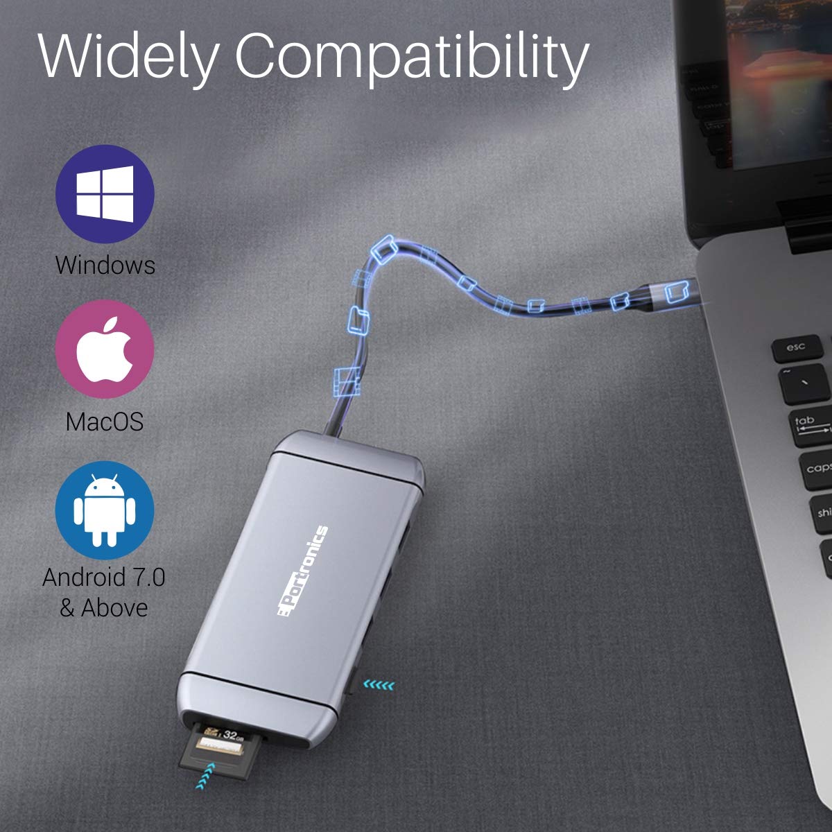 9-in-1 USB C Hub Multiport Adapter with 4K HDMI, 100W PD, USB 3.0 Ports - Compatible with MacBook Pro/Air, Windows, Chromebook, iPad Pro (Space Gray) - Perfect for Home Office, Travel & Conference Presentations