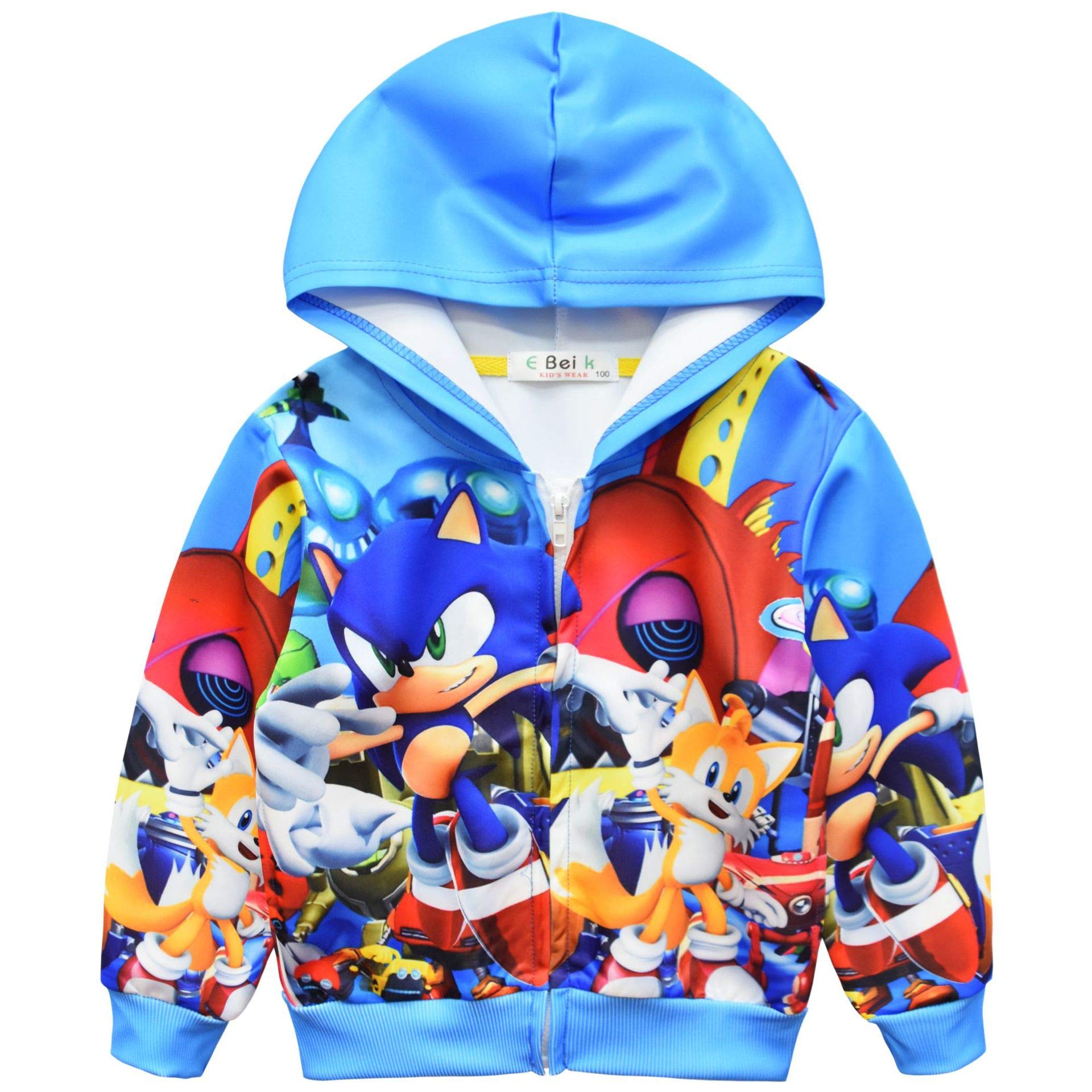 **Sonic The Hedgehog Hoodie for Toddler Boys - Red Pullover Sweatshirt & Jacket - Birthday Gift for Kids 3-12 Years - Casual Wear & Cosplay Costume**
