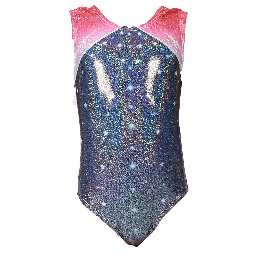 Sparkly Rainbow Gymnastics Leotards for Girls Ages 2-11 | One-Piece Athletic Dance Leotard with Glitter | Perfect for Ballet, Cheerleading & Gymnastics Practice