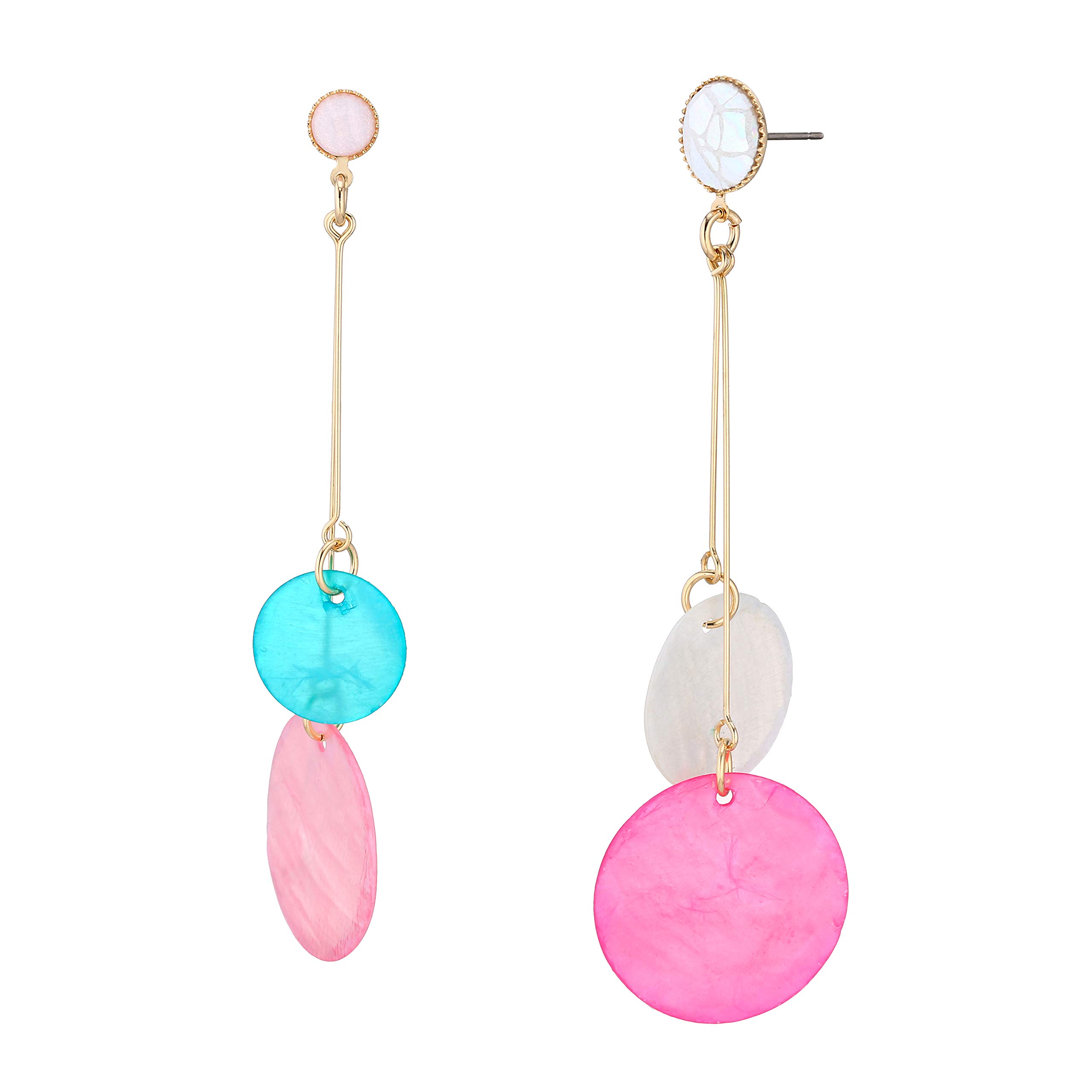 Stunning Multi Gemstone Drop Earrings for Women - Long Dangle Elegant Unique Design Trendy Fashion Jewelry - Perfect for Parties, Weddings & Special Occasions