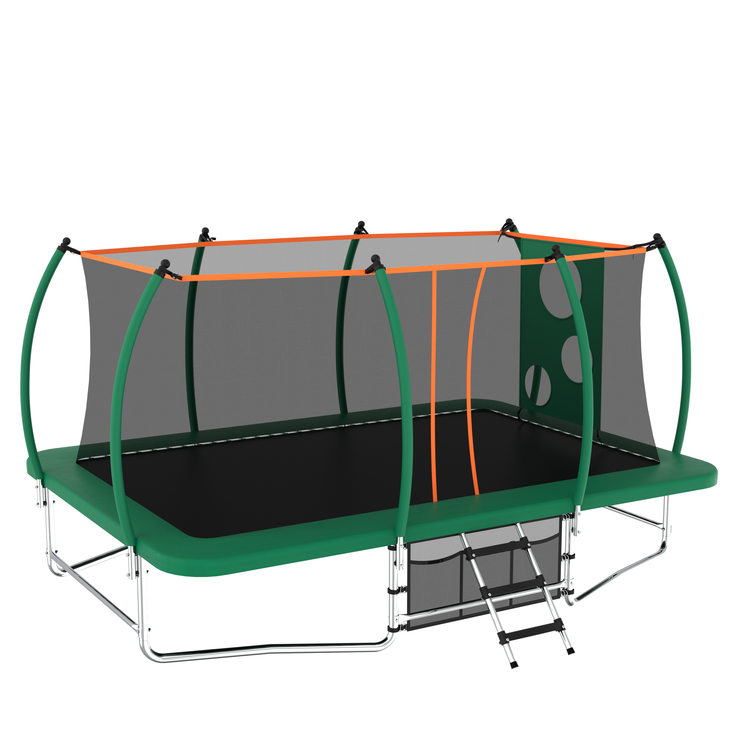 10X16FT Outdoor Square Trampoline for Kids & Adults - Heavy Duty Rectangular Tumbling Trampoline with Safety Net - Perfect for Backyard, Gym Training & Family Fun