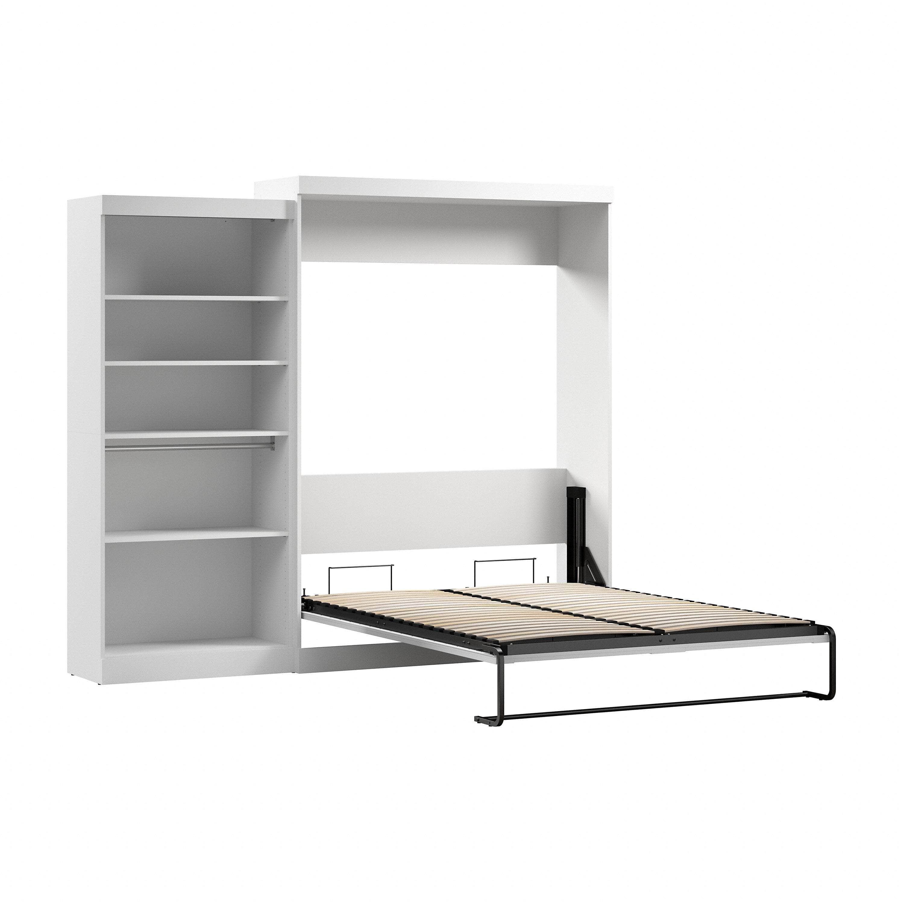 Pur Queen Murphy Wall Bed with Closet Organizer (101W) - 7 Color Options | Space-Saving Wall Bed for Small Apartments, Guest Rooms & Home Offices