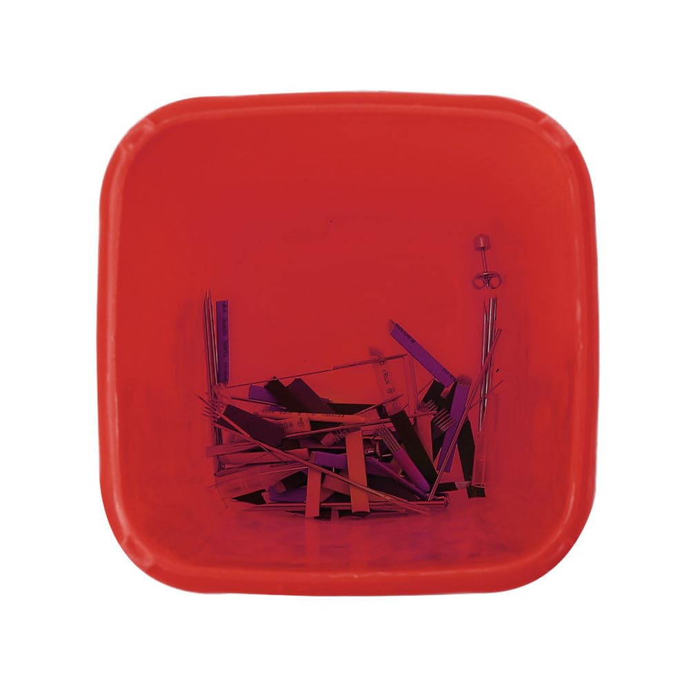 EXCEART Sharps Disposal Container - Biohazard Needle & Syringe Disposal Box - Small Portable Medical Waste Bin for Travel, Home, Clinic & Hospital Use (Red) - Safe Needle Disposal Solution for Diabetics, Tattoo Artists & Healthcare Professionals