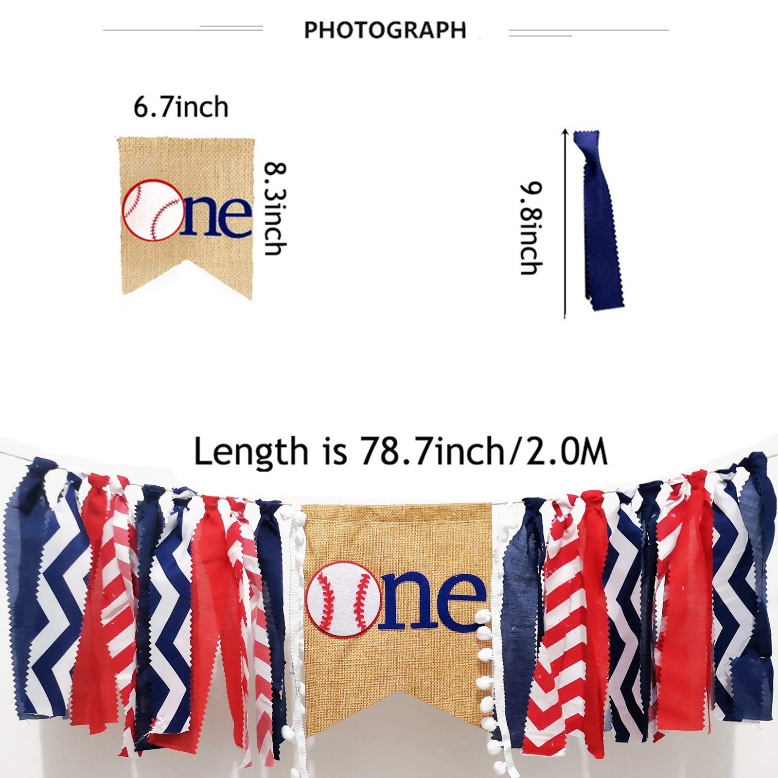 Baseball Happy Birthday Banner - Baseball Highchair Banner, Cake Topper & Birthday Crown | Handmade Baseball Theme First Birthday Party Decor for Baby Showers, Gender Reveals & Sports Themed Celebrations - Perfect for Baseball Lovers' Birthday Parties, Nursery Decorations and Sports Fan Events