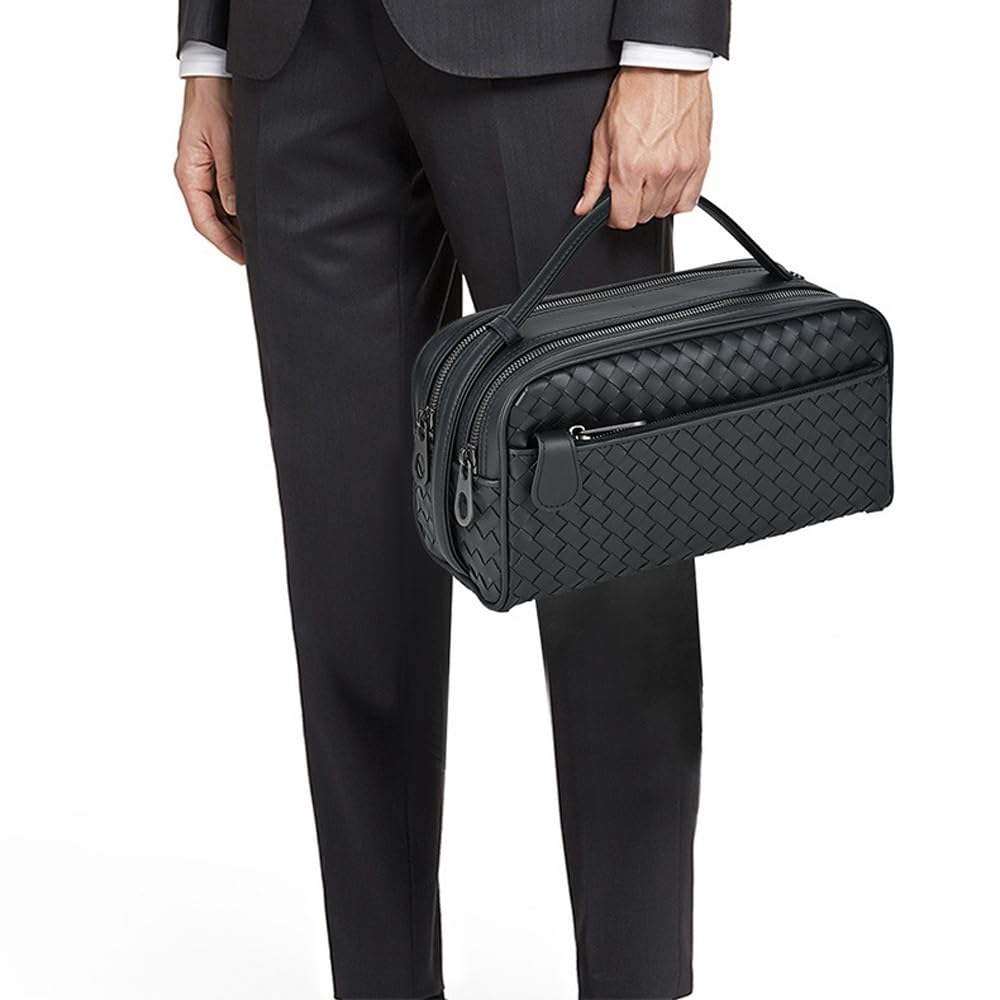 Premium Men's Leather Toiletry Bag - Waterproof Travel Dopp Kit & Shaving Organizer | Women's Cosmetic Travel Bag | Ideal for Business Trips, Vacation & Gym Essentials
